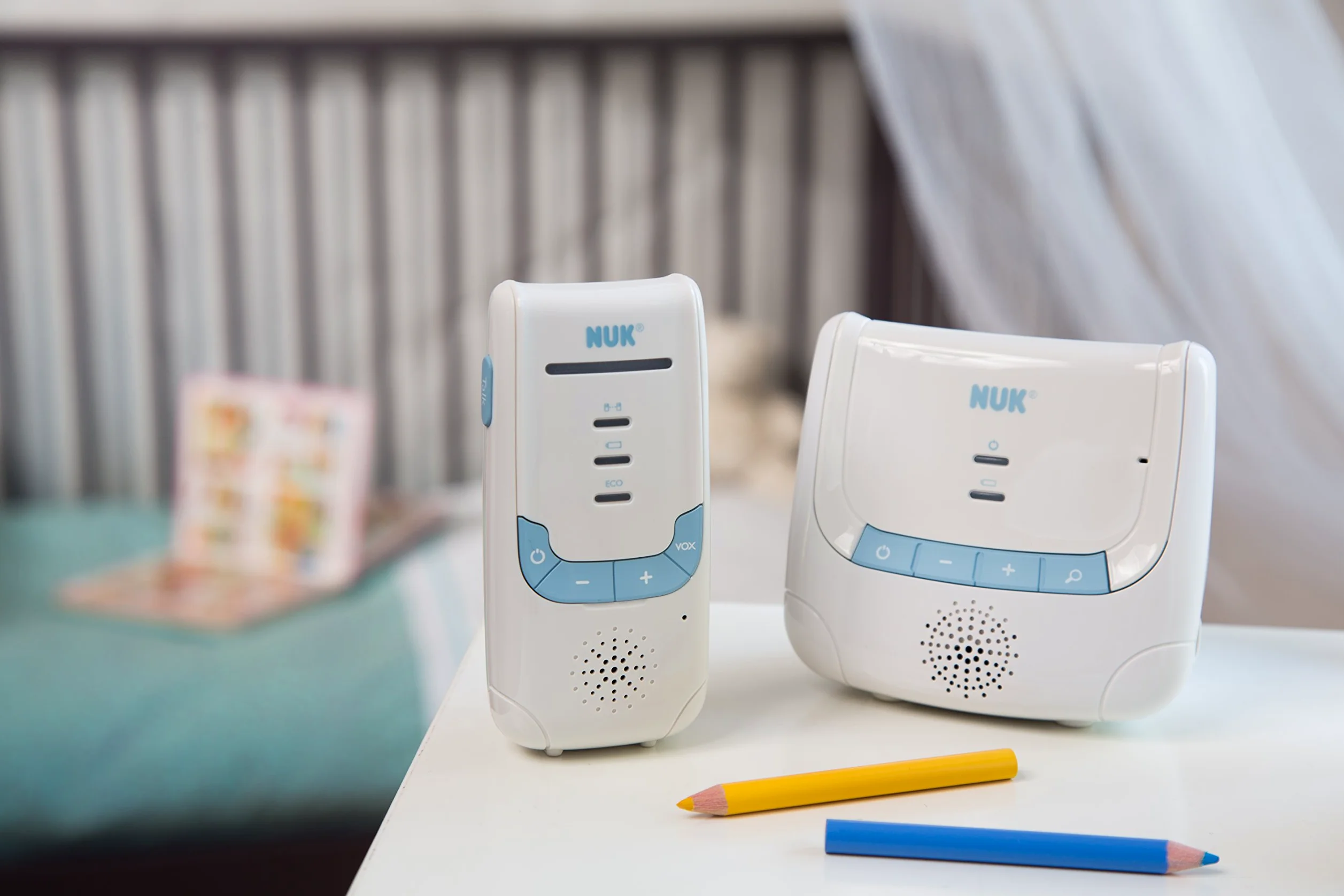 Nuk 10256266 Eco Control Baby Monitor, Bianco/Azzurro