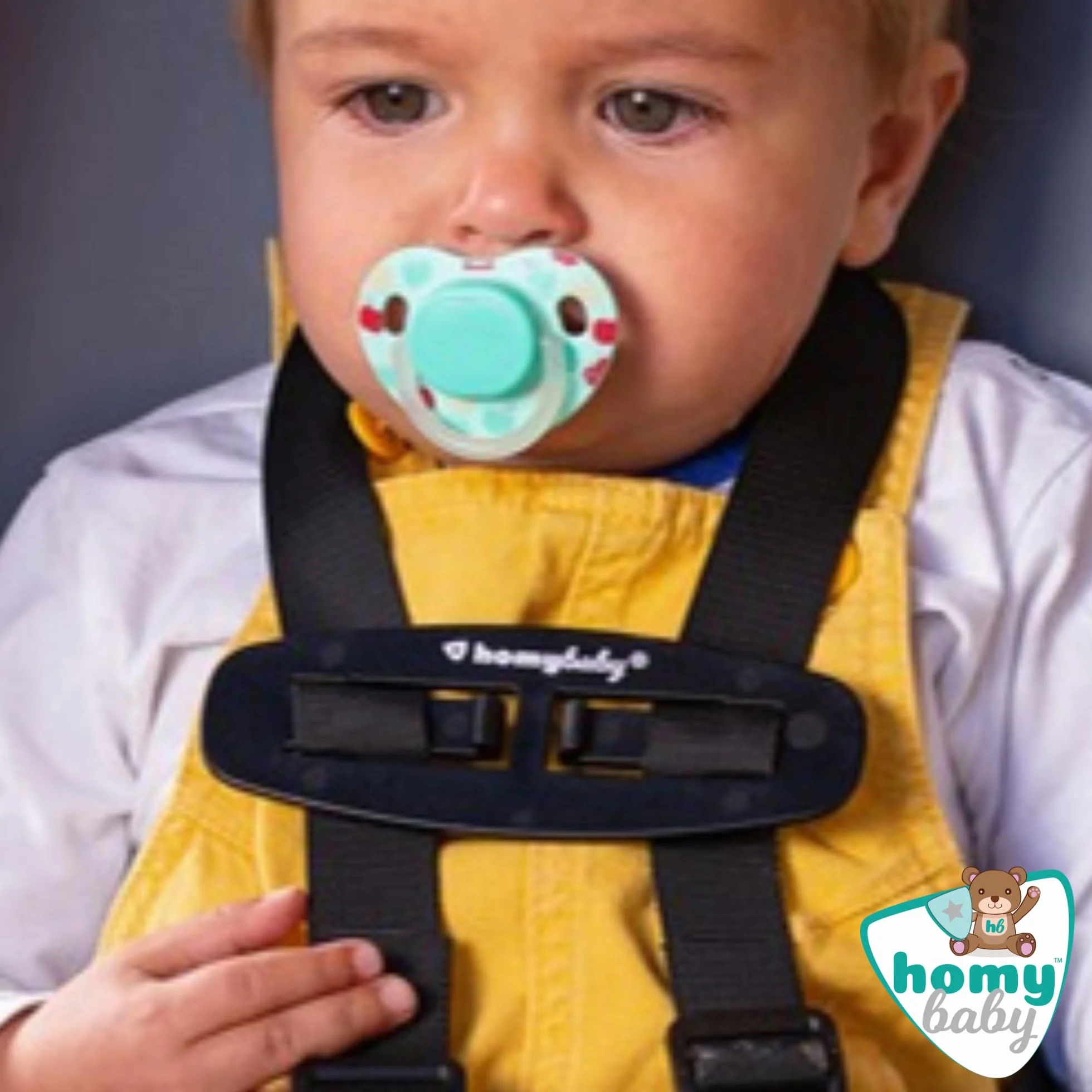 HOMYBABY® Fibbia di Sicurezza per Bambini – Clip Antisfuggimento per Imbracatura – Ferma Bretelle per Seggiolone e Passeggino – Impedisce al Bambino di Sfilarsi