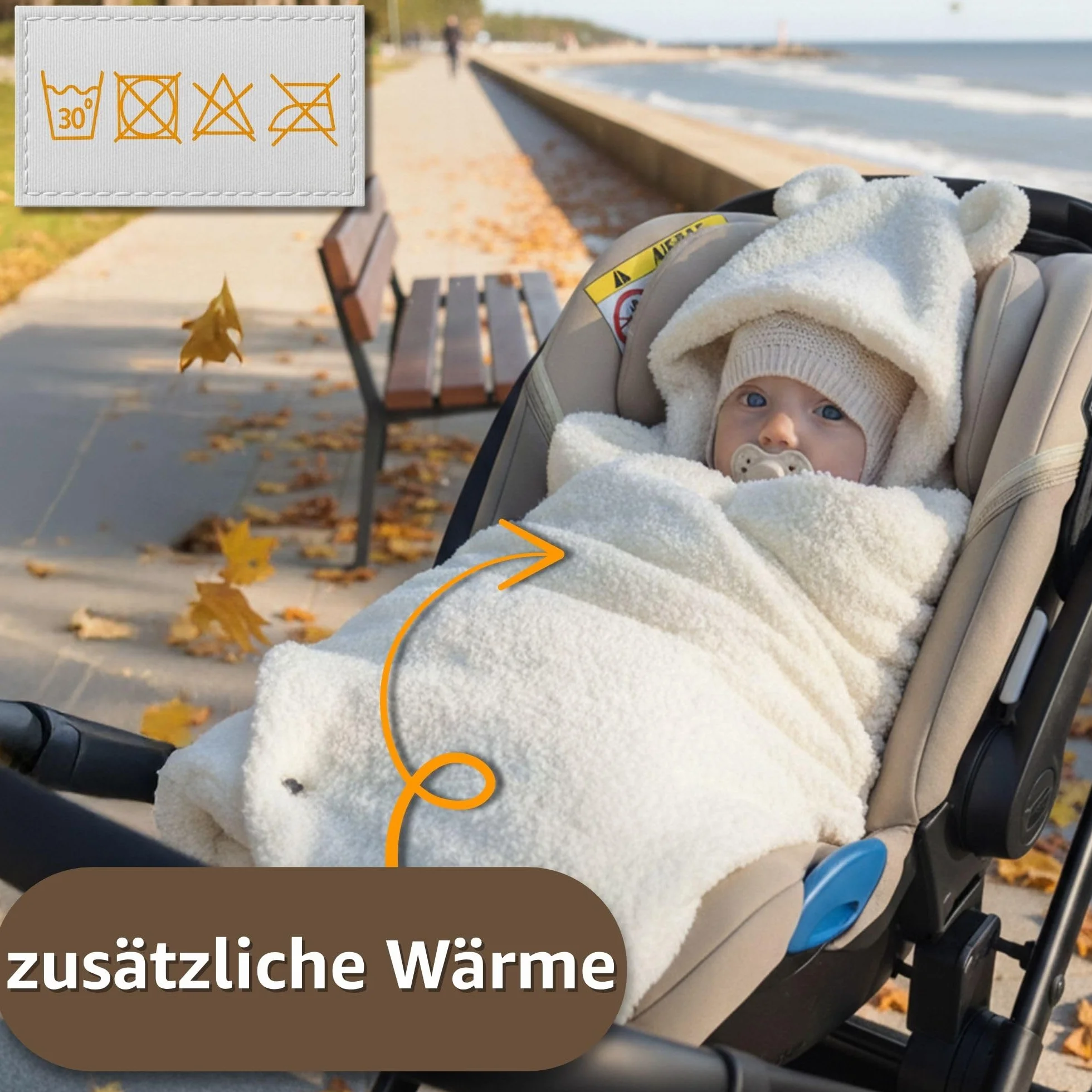 Copertina Avvolgente Seggiolino Auto Neonato Sacco Nanna Invernale Footmuff Passeggino Accessorio Neonati Bimbi Piccoli Calda Morbida