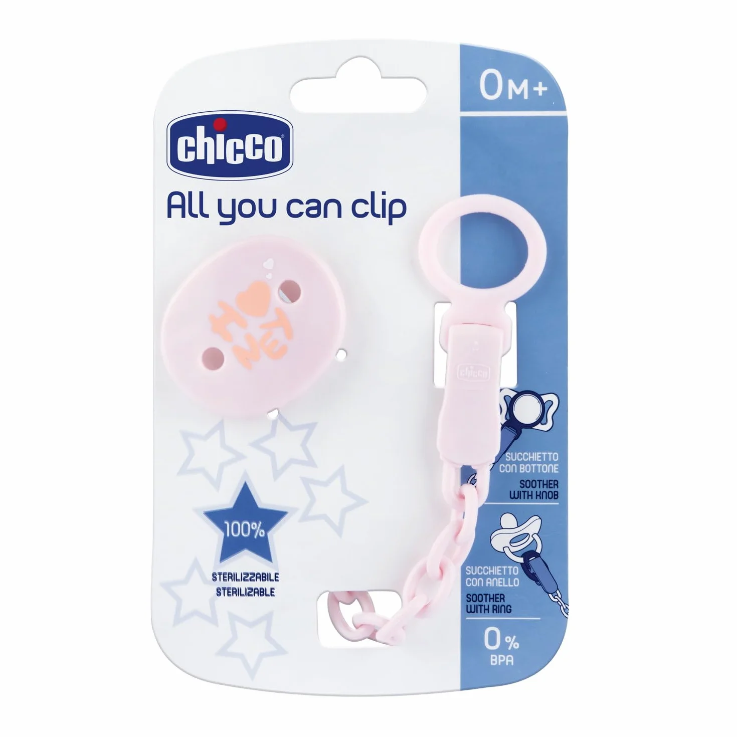 All You Can Clip, Catenella Portaciuccio, Morbide Clip Portaciuccio per Bambina, Morbida Catenella, Portaciuccio Neonato, Rosa