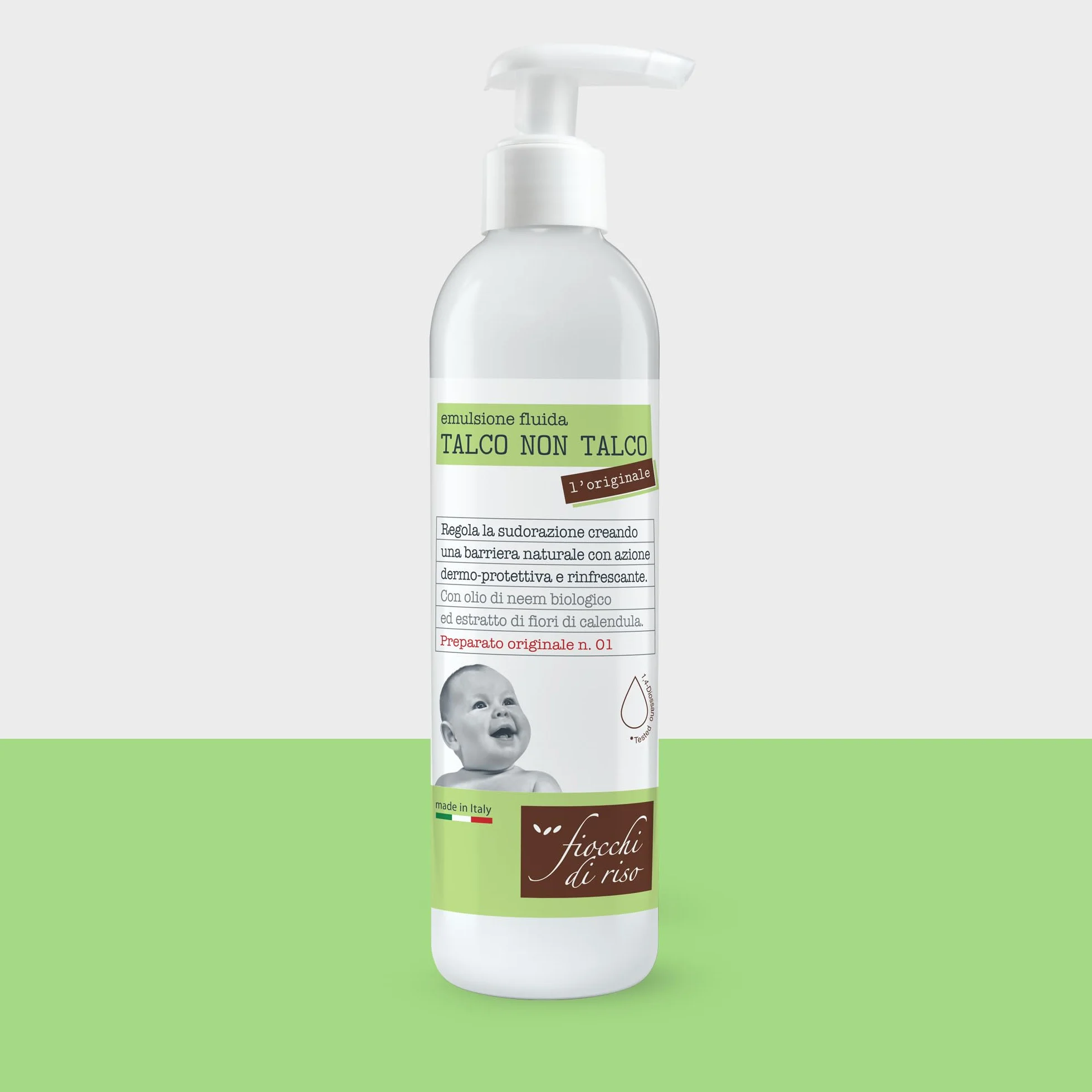 Fiocchi di Riso - Talco NON Talco ORIGINALE - 240ml - SUDORAZIONE E ZANZARE - Crea una barriera naturale con profumazione sgradita alle zanzare
