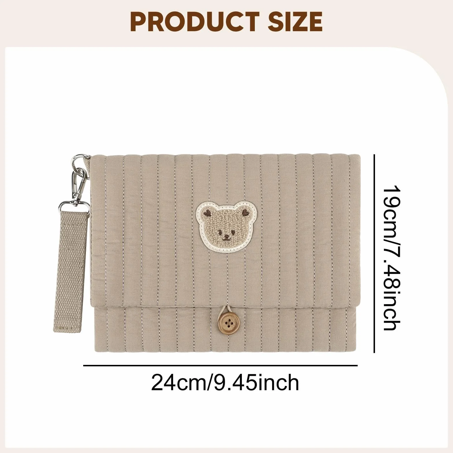 MagiDeal Borsa Porta Pannolini in Tessuto per Neonati, Organizer per Pannolini, Multifunzionale per Neonati, per Esterni, Visite, Asilo Nido e, Marrone