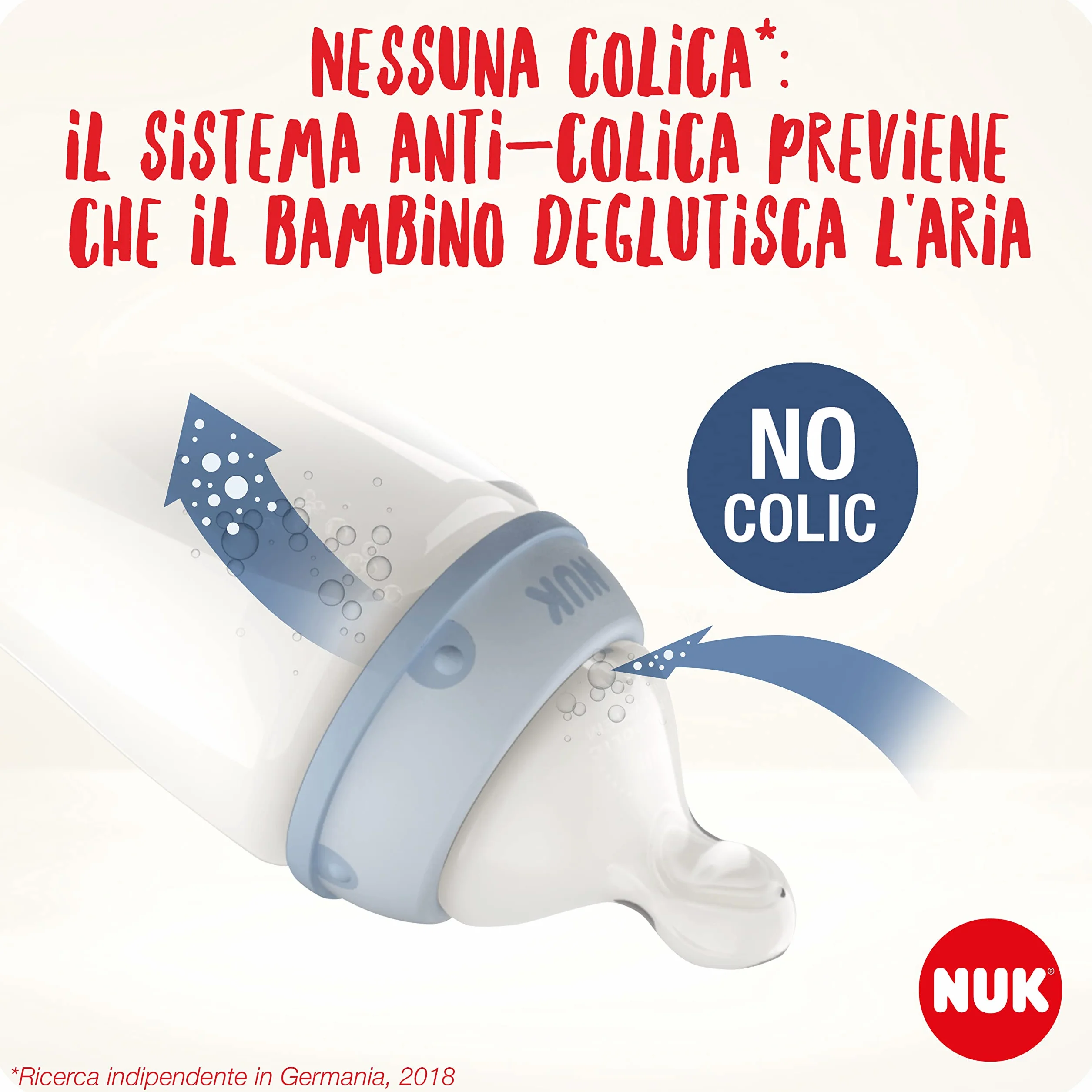 NUK Perfect Start First Choice+ set biberon | 0-6 mesi | 4 biberon anti-colica, succhietto, spazzola per biberon e altro ancora | Senza BPA | 10 pezzi