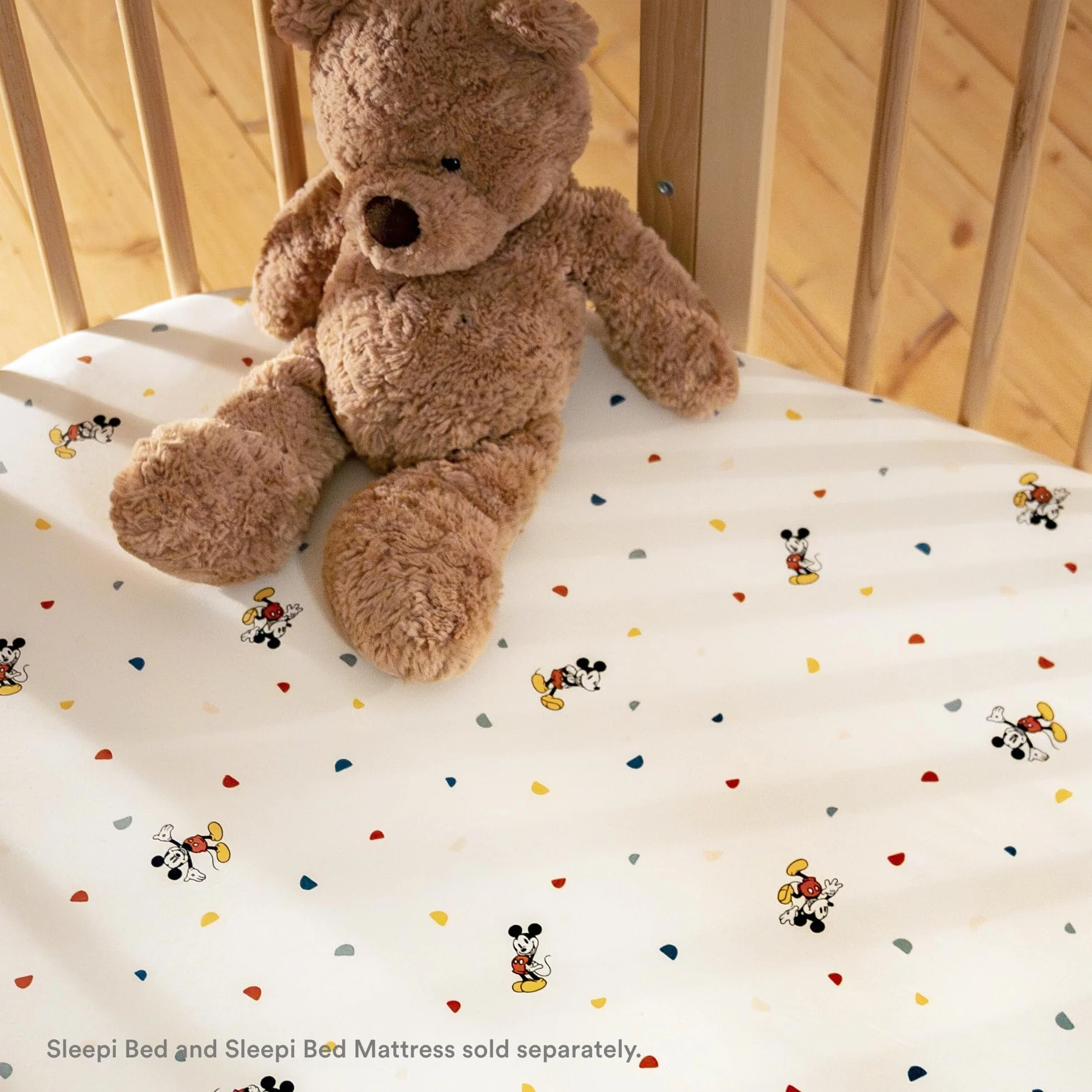 Lenzuolo sotto Stokke Sleepi, Mickey Celebration - Morbide lenzuola per sogni dolcissimi - Creato per Stokke Sleepi Mini & Crib/Bed 100% morbido cotone Percalle - Lavabile in lavatrice