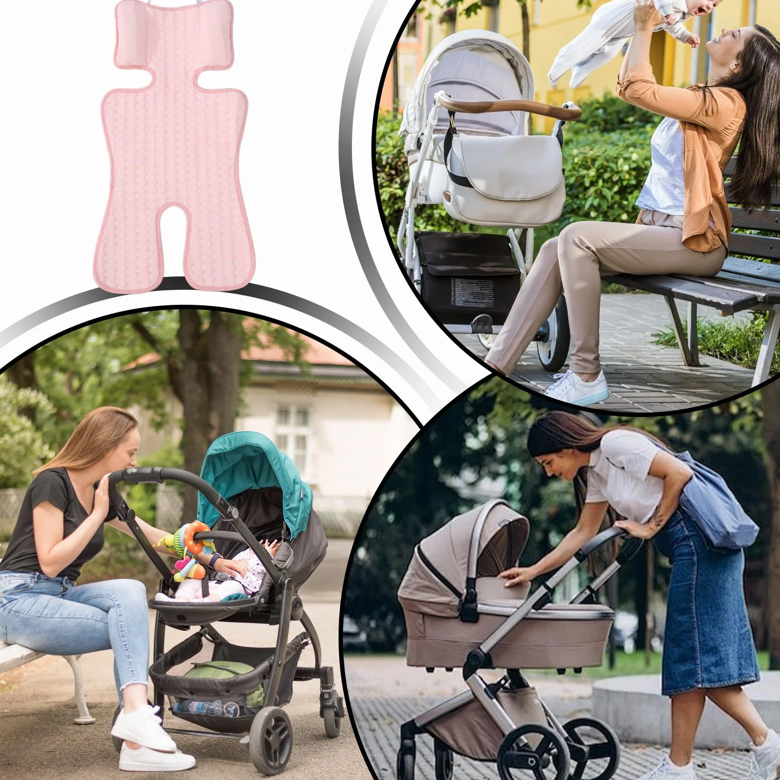 Tappetino di raffreddamento per passeggino, traspirante, per seggiolino auto, morbido e confortevole per passeggino, seggiolino di sicurezza per bambini, seggiolone, cuscino freddo per l'estate e i