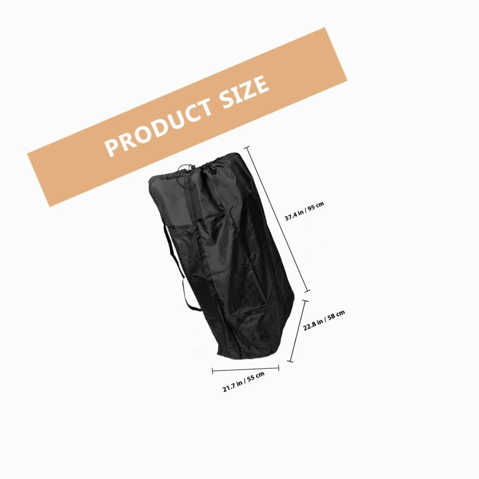 Borsa da Viaggio per Passeggino, Borsa per Aereo, Nylon Nero | Doppie Rinforzate Cuciture Bloccabile, Chiusura a Coulisse, Cinghie Spalla, e Viaggio Deposito
