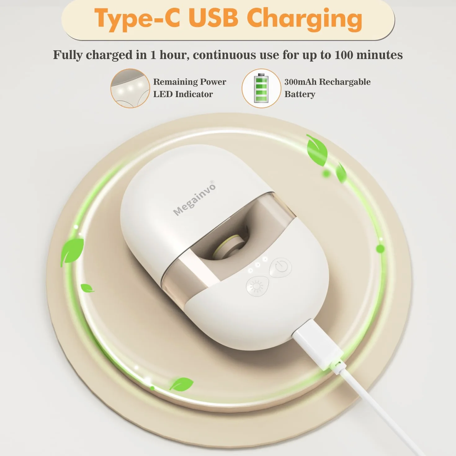 Megainvo Lima Unghie Neonato Elettrico Rechargeable Tagliaunghie Neonato Bambini Taglia Unghie Neonati con Luce & Rettifica Testine Deposito, Lima elettrica per unghie per Neonati Kit Unghie Neonato