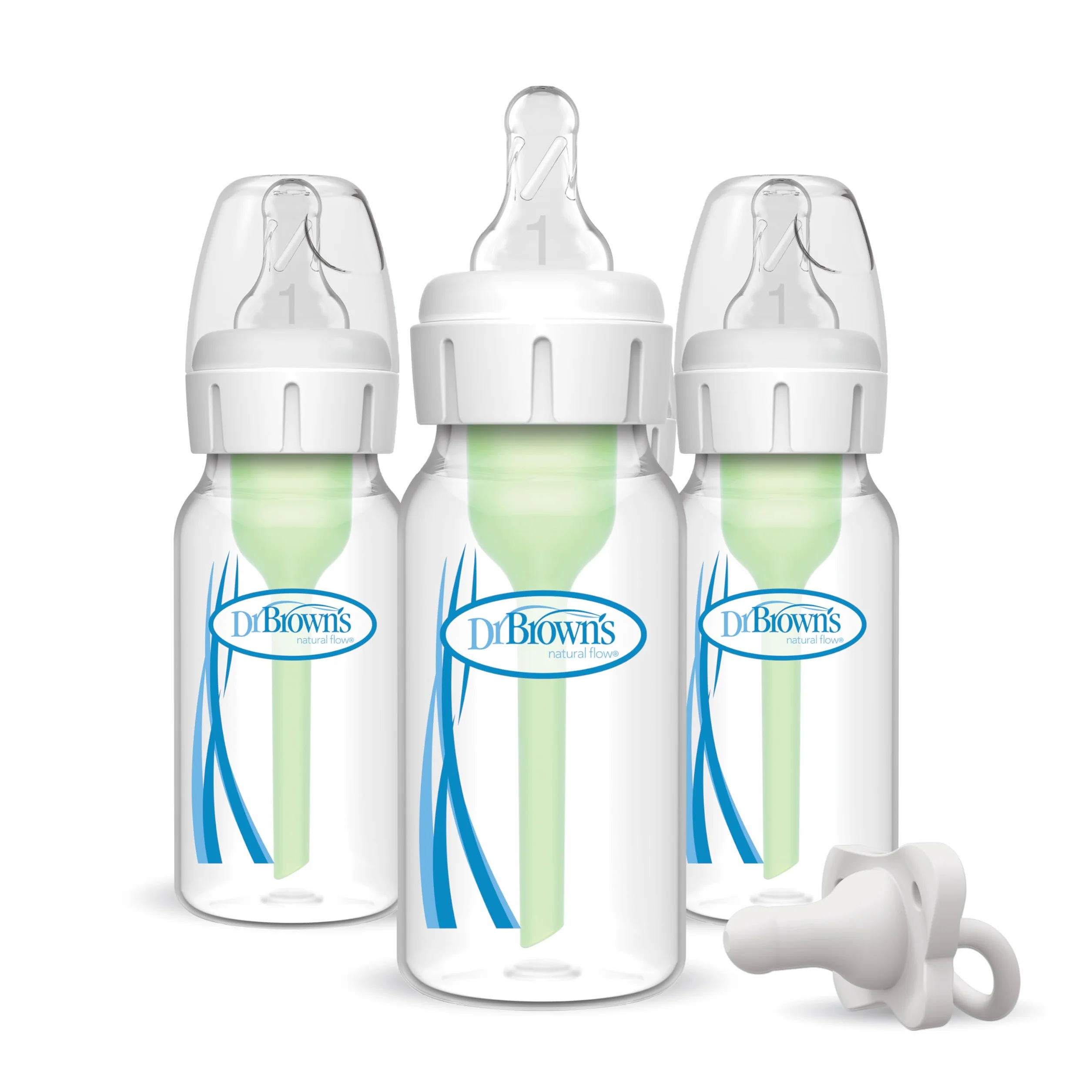 Dr. Brown's Options Plus Narrow Neck 120 ml confezione da 3 e succhietto