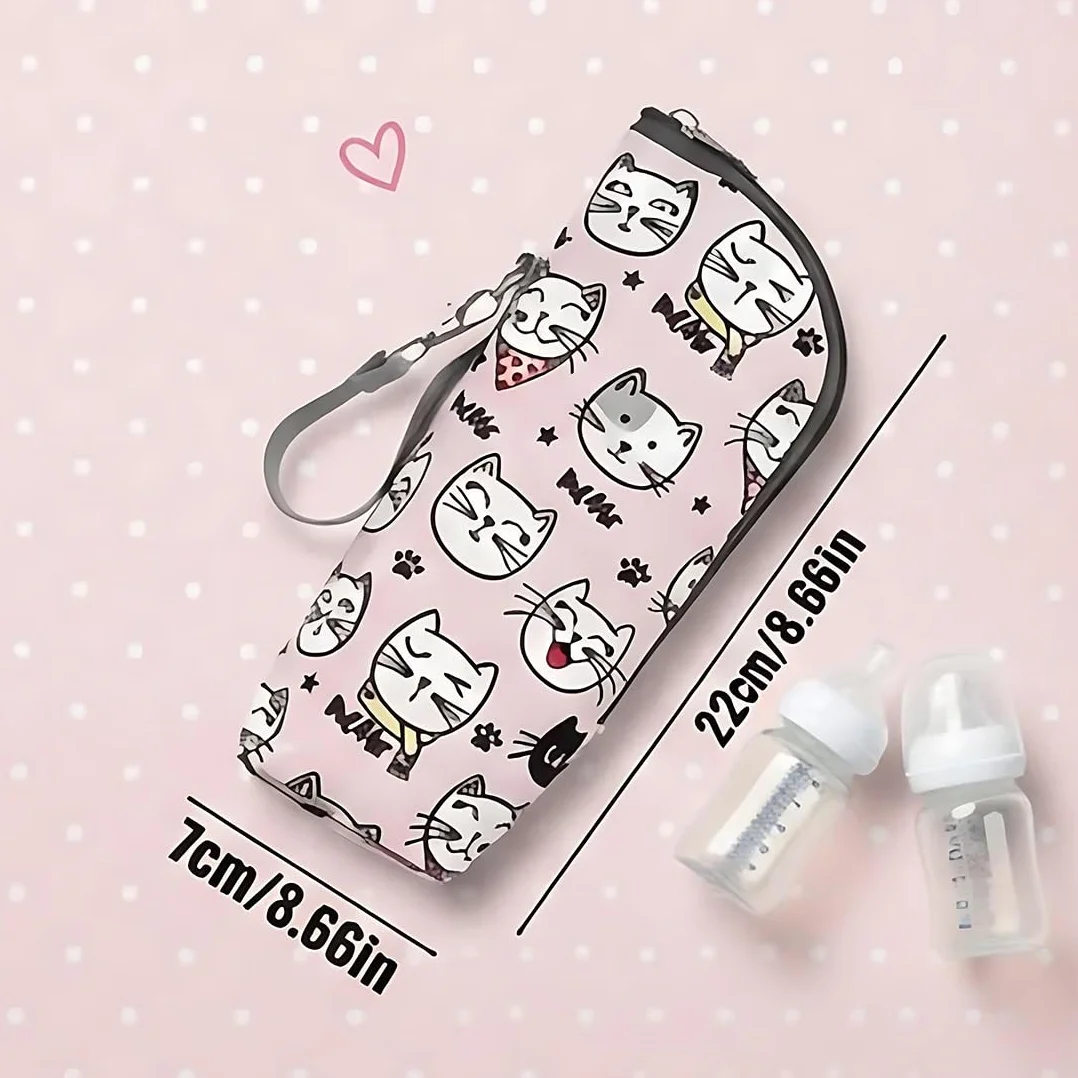 1 Pezzo Borsa Termica Biberon Portatile per Passeggino, Porta Biberon Termico, Termos Biberon Neonato, Termostato Isolamento Termico Viaggio Aperto