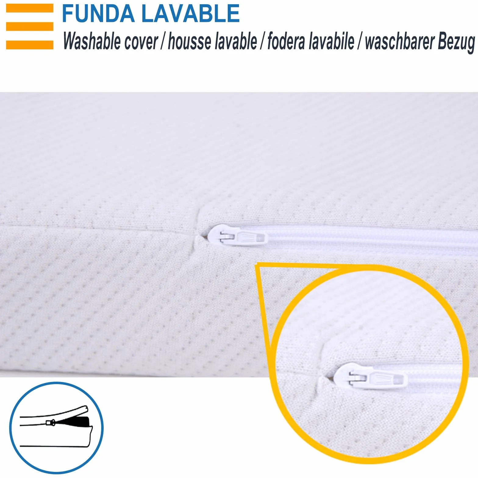 PEKITAS Materasso da viaggio 60 x 120 cm, altezza del nucleo 5 cm, fodera rimovibile e lavabile con aloe vera