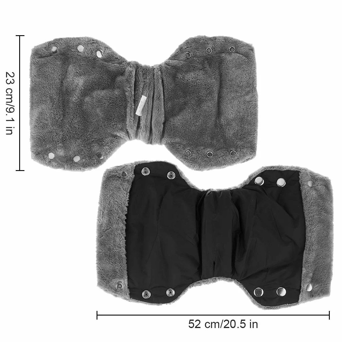 Guanti Passeggino Scaldamani per Passeggino, Antigelo Guanti Manicotto Guanti impermeabili con Interno in Pile, Proteggi-mani accessori di dimensioni universali per passeggino (1-Nero)