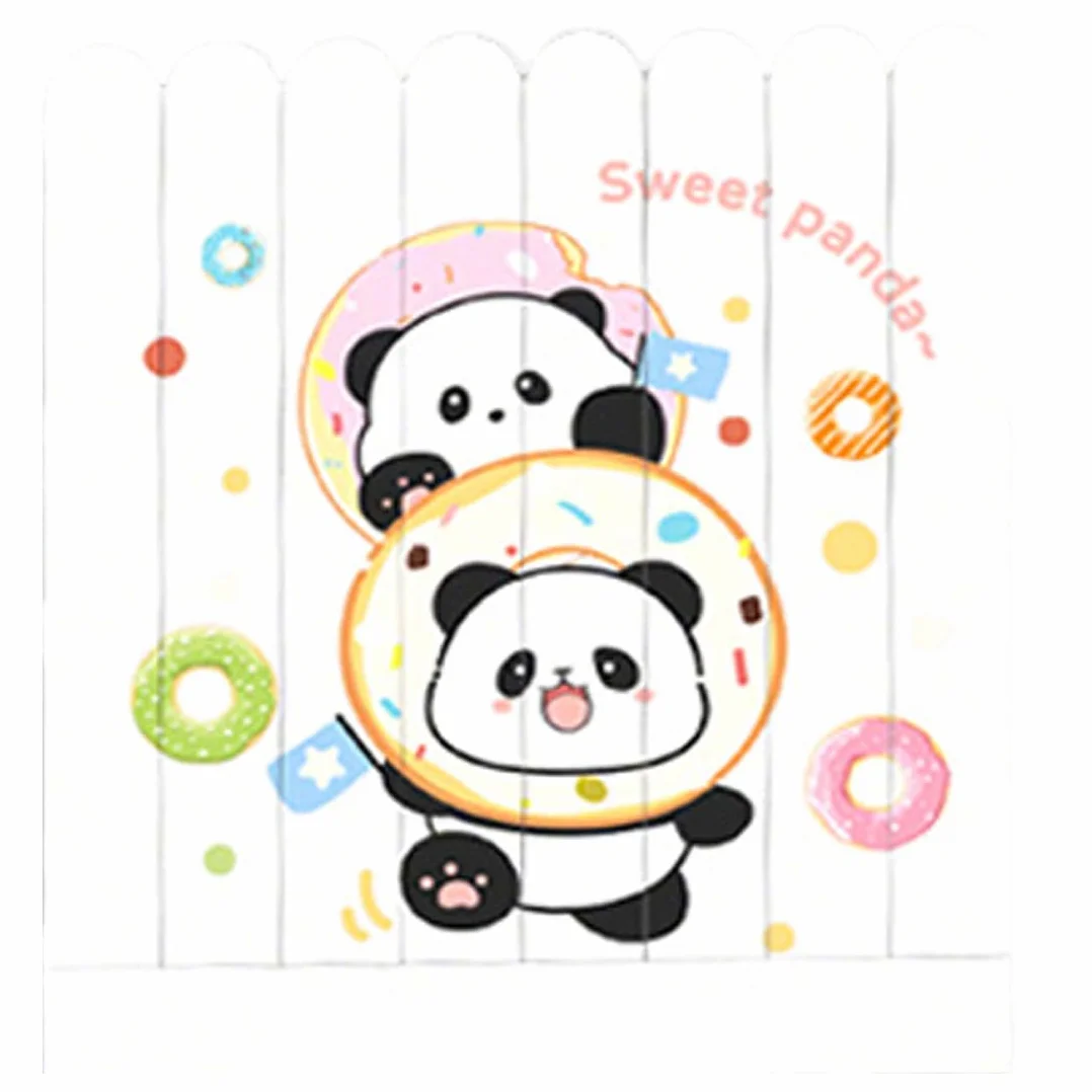 8 Pezzi Kit Lima Unghie 2 In 1 Per Neonati Doppia Faccia (Morbida E Dura) Carino Disegno Panda Cura Unghie Per Neonati Legno Per Cura Unghie Neonati