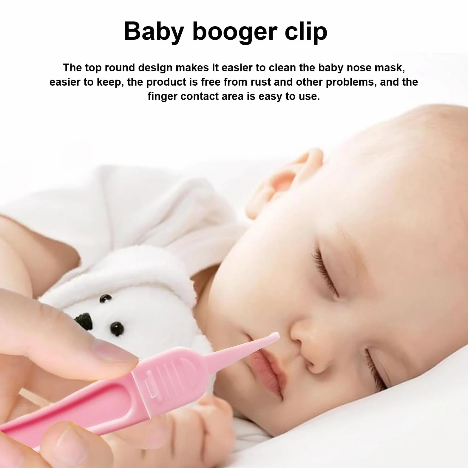 Pinzette per naso, pinzette per la pulizia del naso, detergente per bambini, pinza rotonda, portatile e sicuro e per pulire i condotti uditivi, i passaggi nasali e lo sporco ombelicale