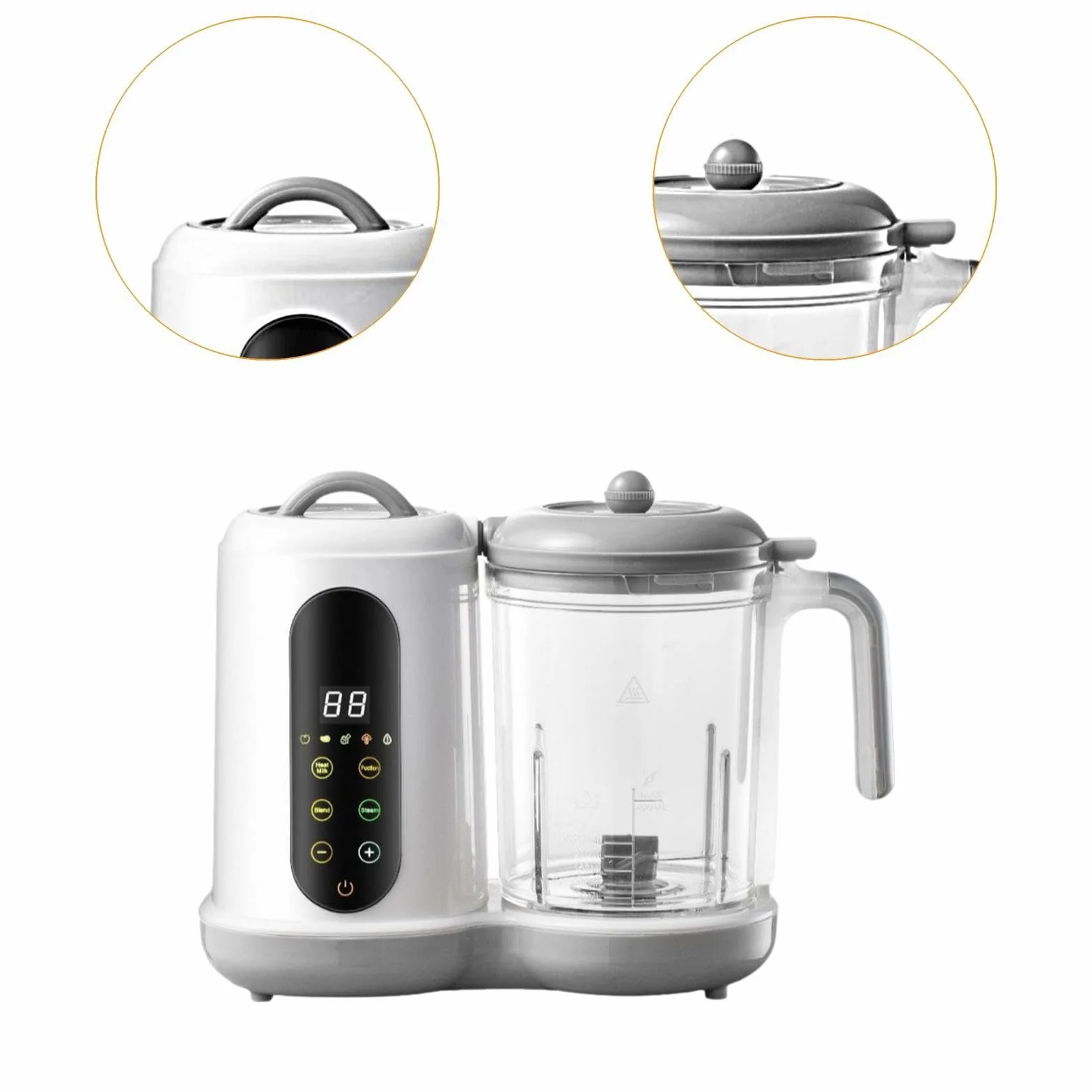 perfk Baby Food Maker Baby Food Puree Maker Robusto e leggero Cibo Robot da cucina per neonati Vaporizzatore per neonati