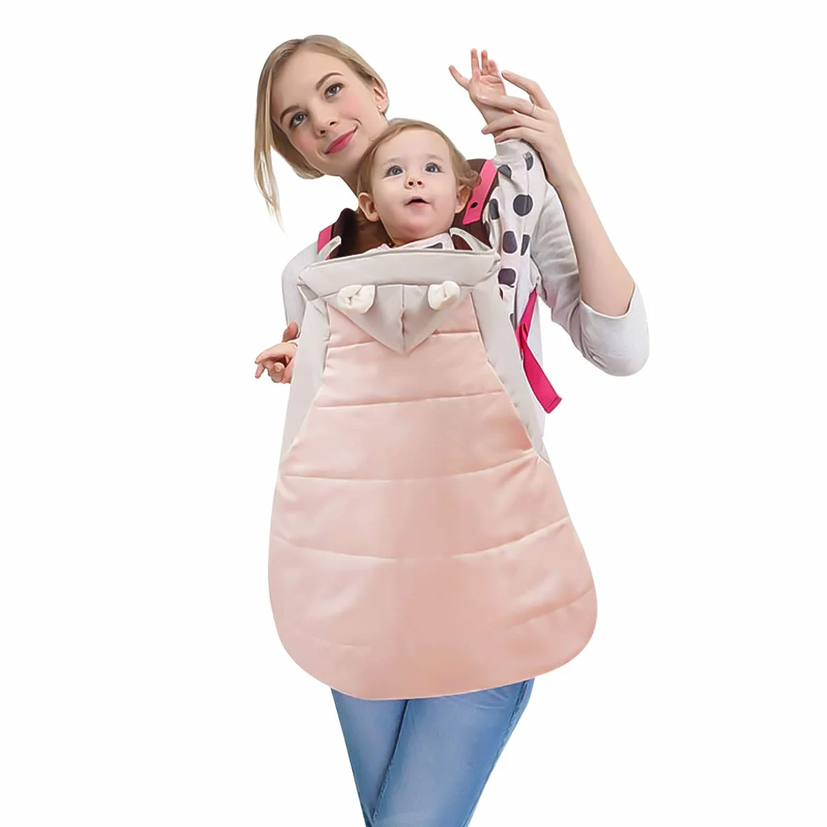 SONARIN All Seasons spessore Copertura per Marsupio,Copertina,mantello per l'inverno caldo, adattabile a qualsiasi marsupio,antivento,Impermeabile(Rosa)