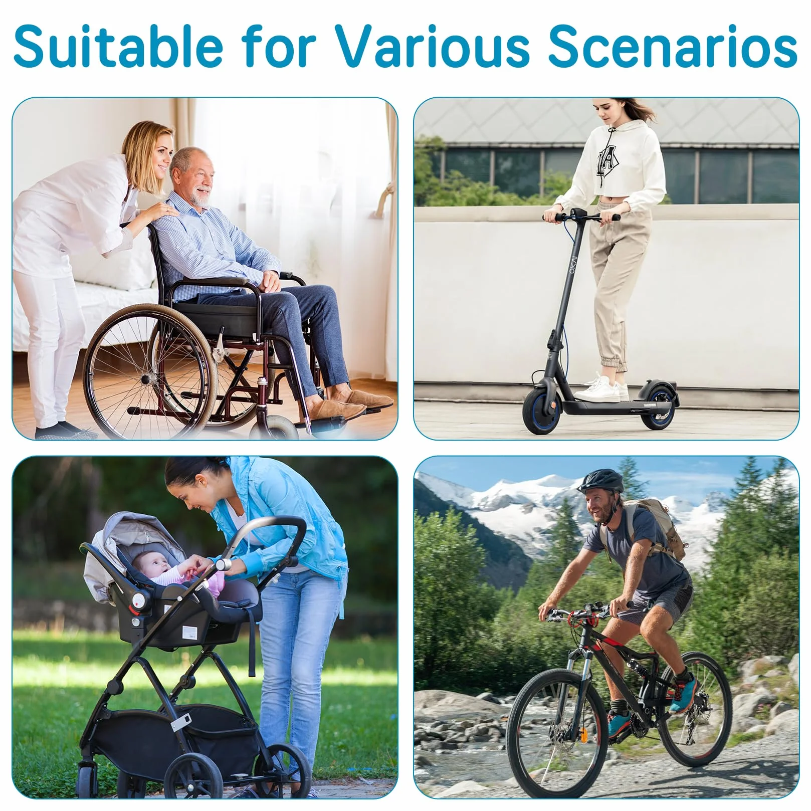 2 Pezzi Portabicchieri per Passeggino con 2 Ganci Universale Regolabile Rotazione a 360 Gradi Portabicchieri per Passeggino Bicicletta Buggy Accessorio per Carrozzine e Sedia a Rotelle