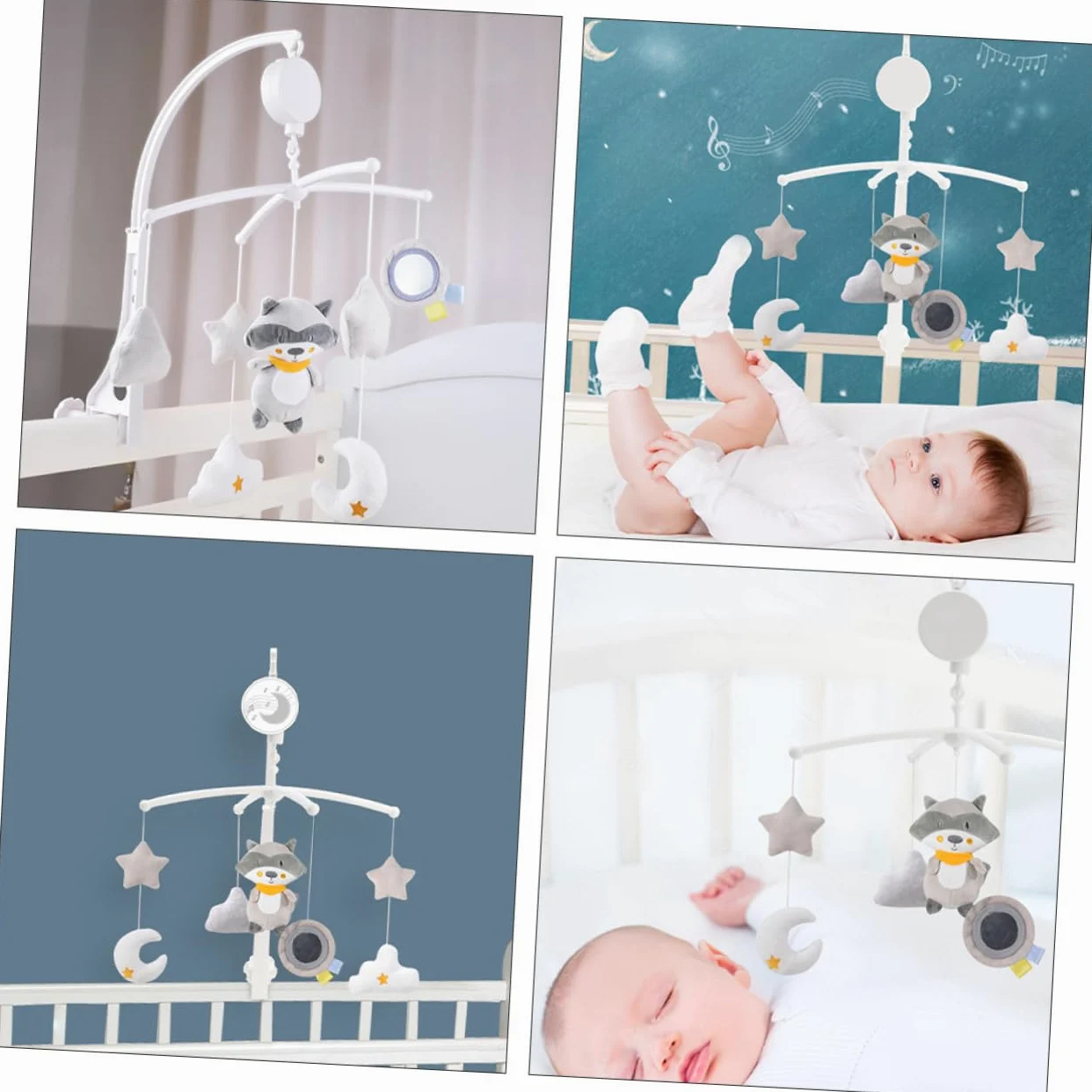 Pendente per Culla Girevole Carillon in Plastica per Ragazzo Ragazza | Ornamento Sospeso per Cameretta, Regalo per Battesimo e Shower, Decorazione da Letto