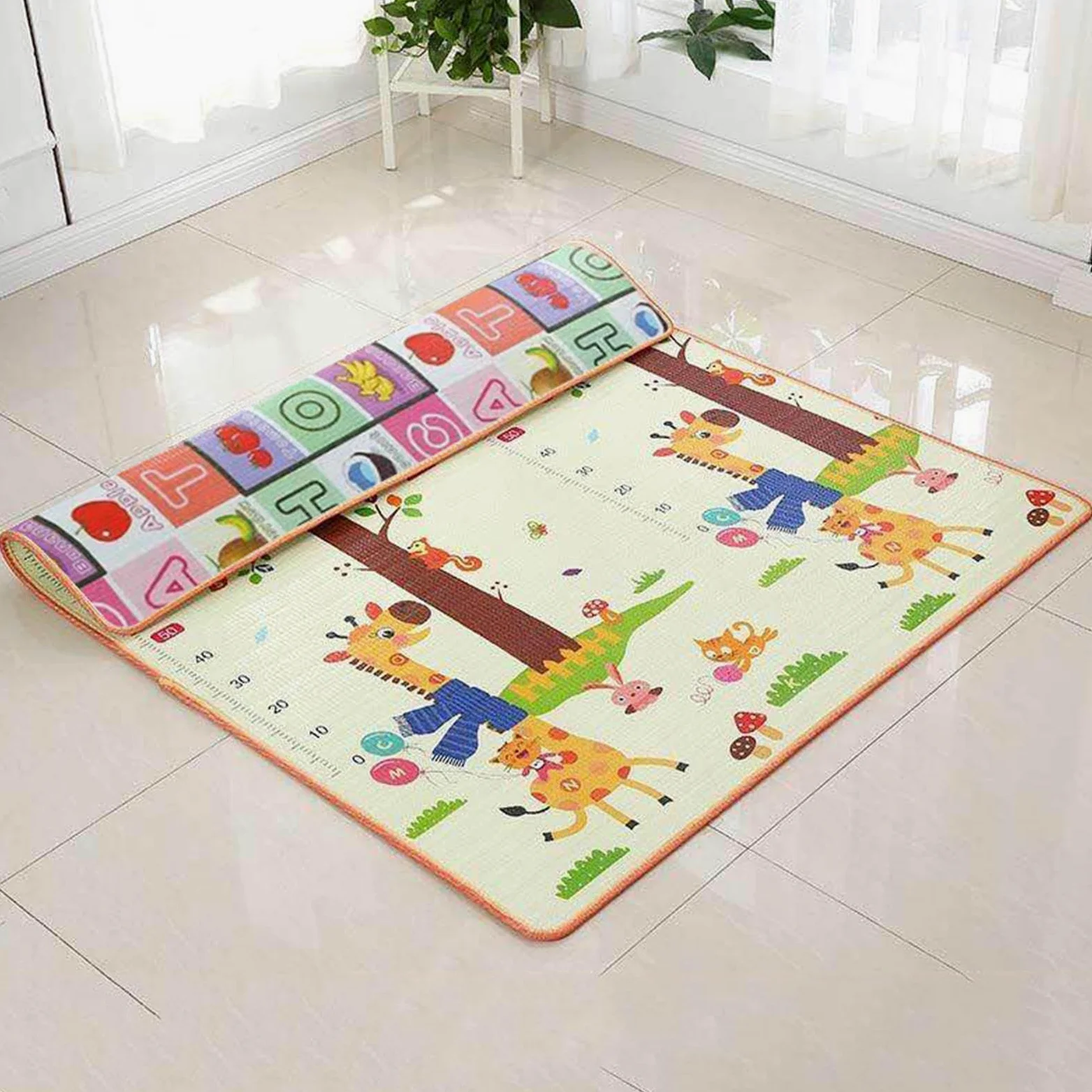 Tappeto Attività Bambini 200 x 180 cm Tappeto per Gattonare e | Tappeto per Sala Giochi e Area Ricreativa Per Casa Appartamento Fattoria Asilo Soggiorno e Camera da