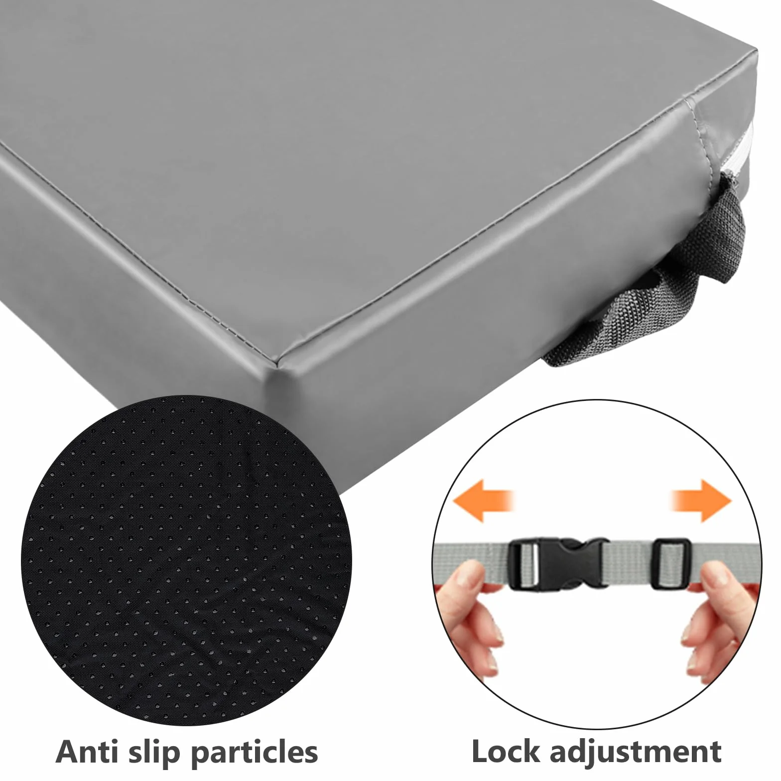 Seduta rialzata per bambini, 10 cm, impermeabile, in tessuto Oxford per bambini, con fibbia di sicurezza, lavabile, smontabile, quadrato, per casa, in viaggio (grigio)