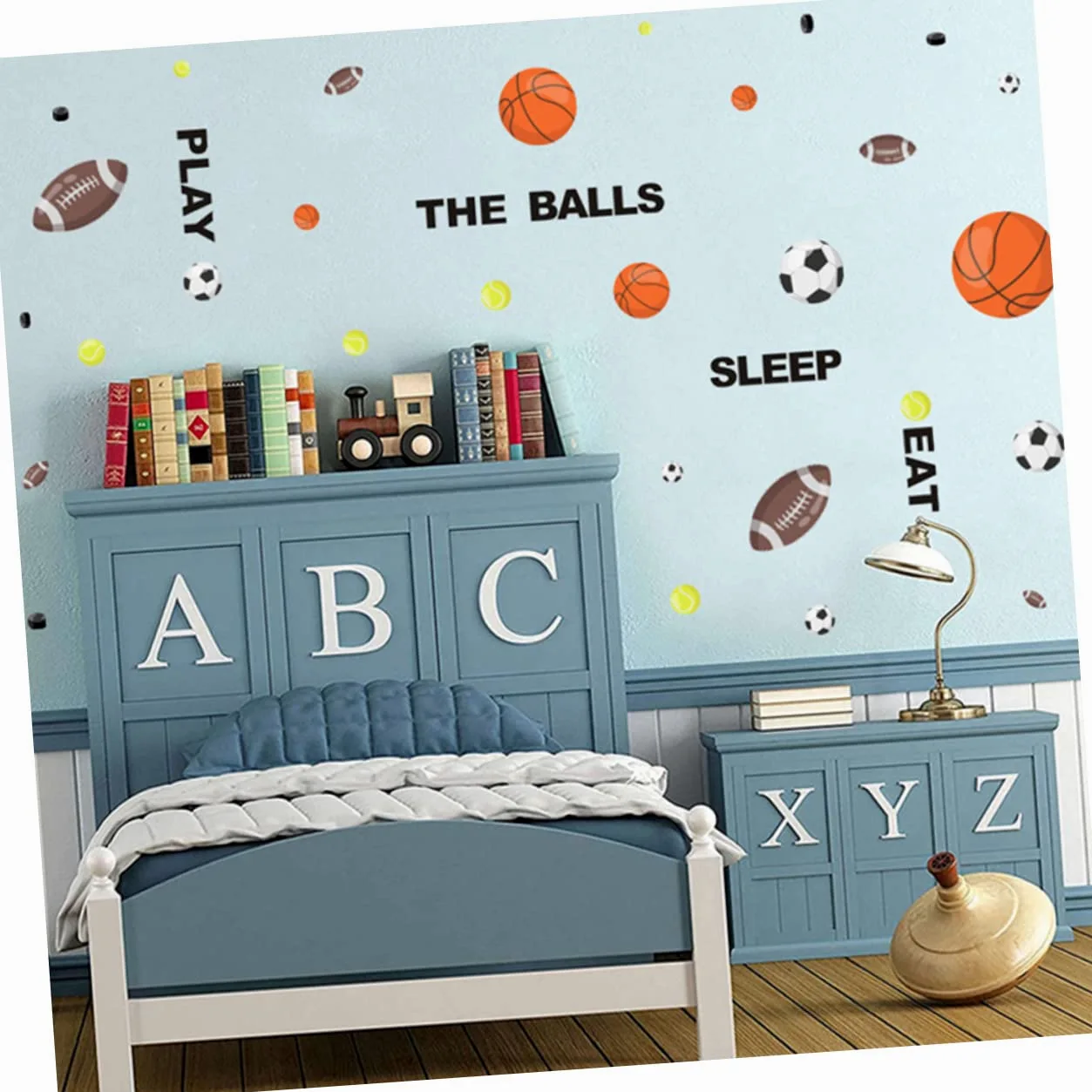 ABOOFAN 4 Adesivi Murali Rimovibili Per Cameretta Dei Bambini Adesivi Decorativi Da Basket E Calcio Per Ragazzi E Ragazze