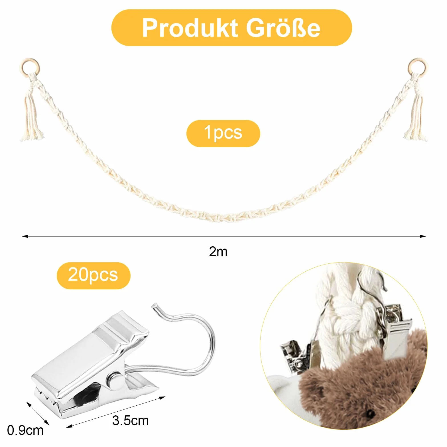 APOMOONS Supporto per Animali di Peluche da Appendere con 20 Mollette in Metallo, Decorazione per La Cameretta dei Bambini, Porta Peluche per Appendere Cappelli, Calze, Biglietti di Natale