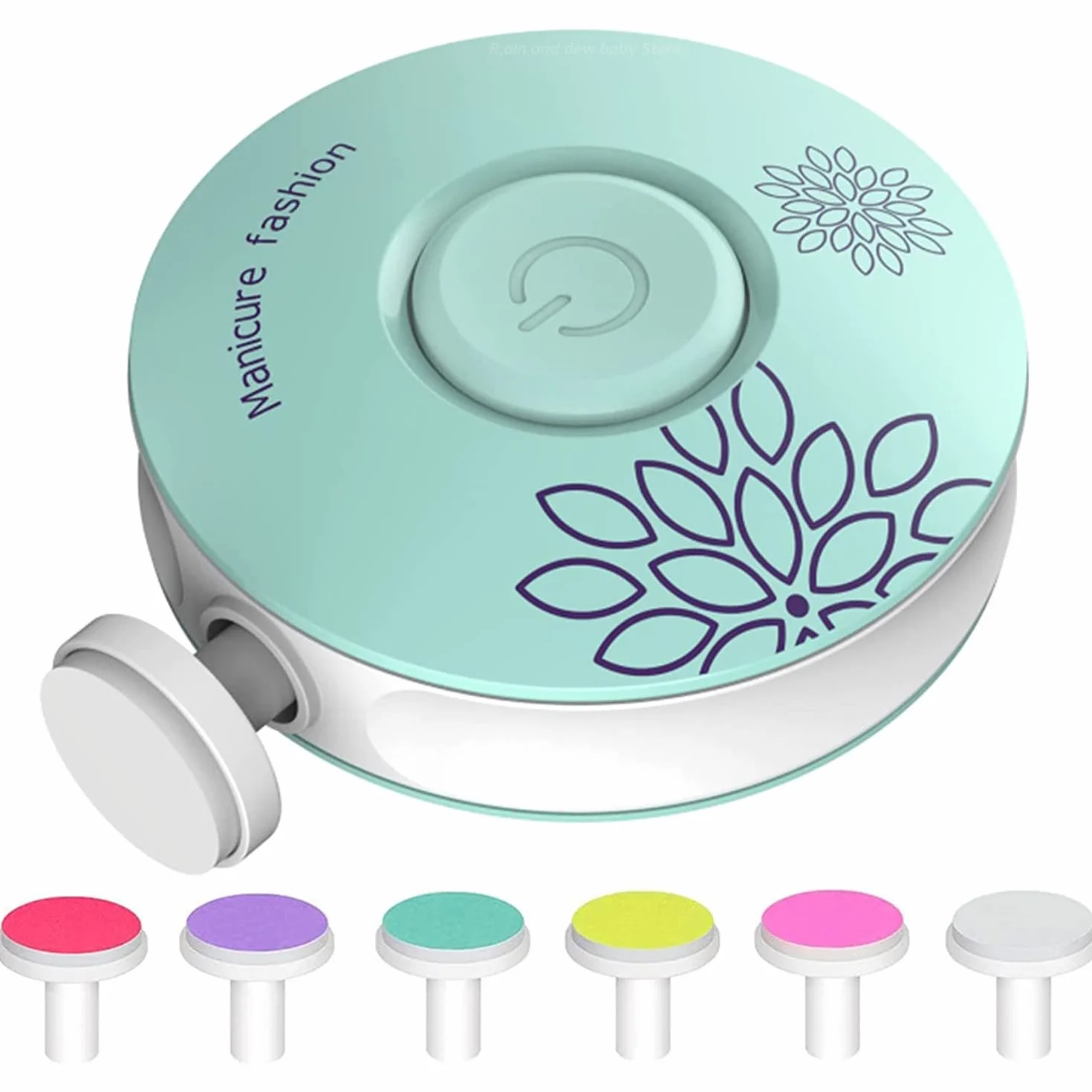 Lima elettrica per unghie,Tagliaunghie Neonato,Gratis 2 batterie,Lima per unghie elettrica per bambini 6 in 1 Lima per Unghie elettrica per Bambini con Testine Abrasive