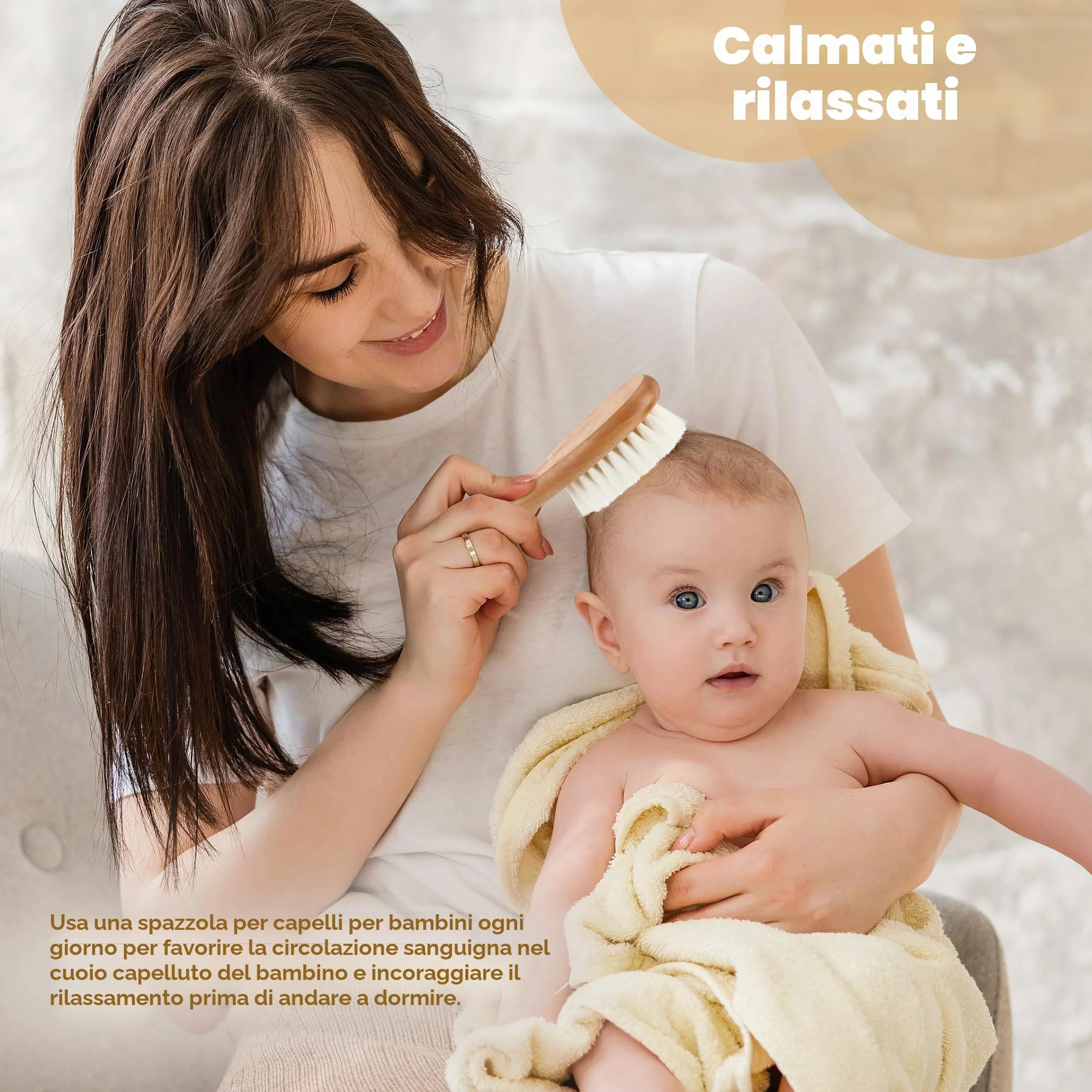 Set di pettini per bambini, in legno naturale, con setole morbide di capra, per neonati, cura del cuoio capelluto, accessori per bambini