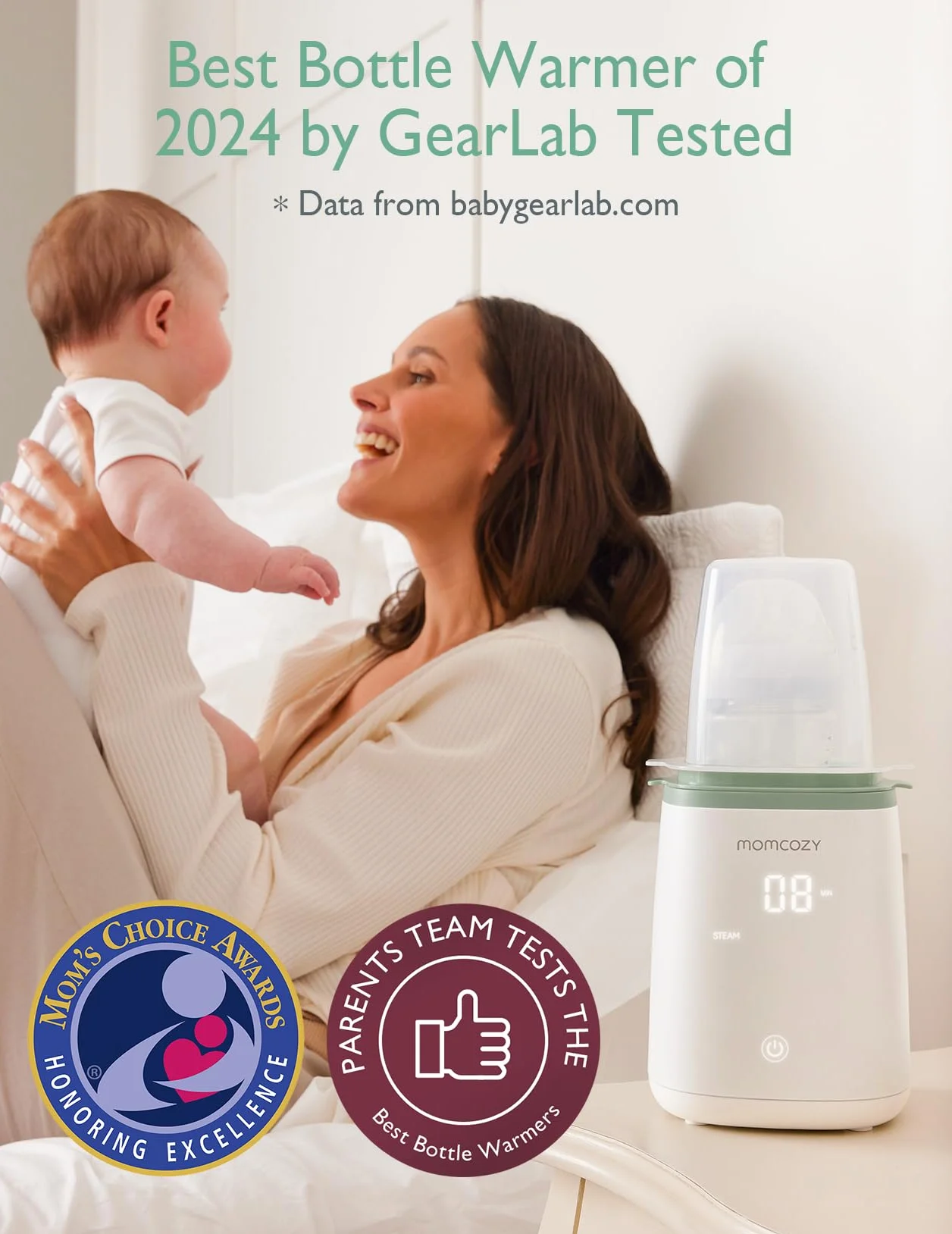 Momcozy Scaldabiberon, Scaldalatte Veloce per Neonati con Controllo Accurato della Temperatura e Spegnimento Automatico, Scaldabiberon Multifunzione per Latte Materno