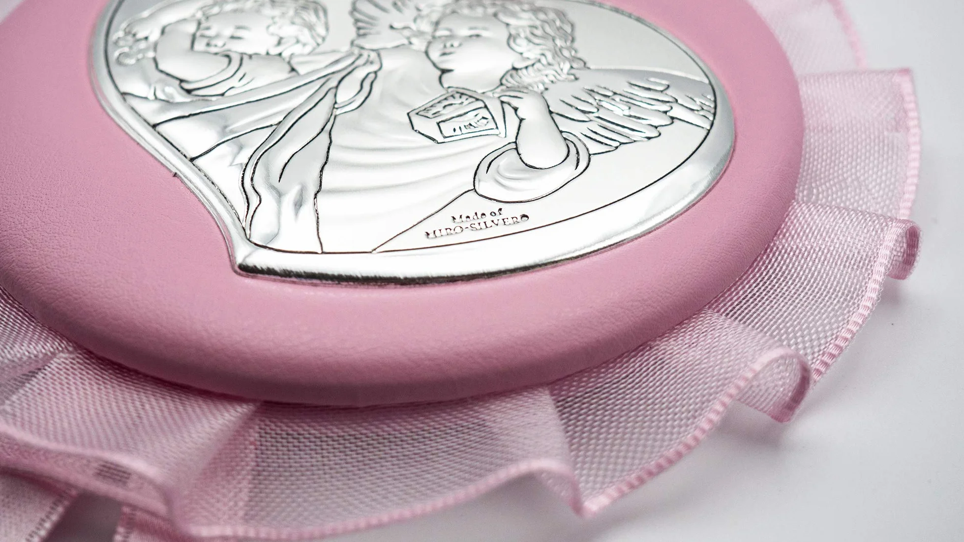 VALENTI & CO. Medaglione Musicale Capoculla Con Angeli In Argento Perfetto Come Idea Regalo Nascita O Regalo Battesimo Da Appendere Alla Culla, Al Passeggino O In Cameretta Del Neonato, Rosa, One size