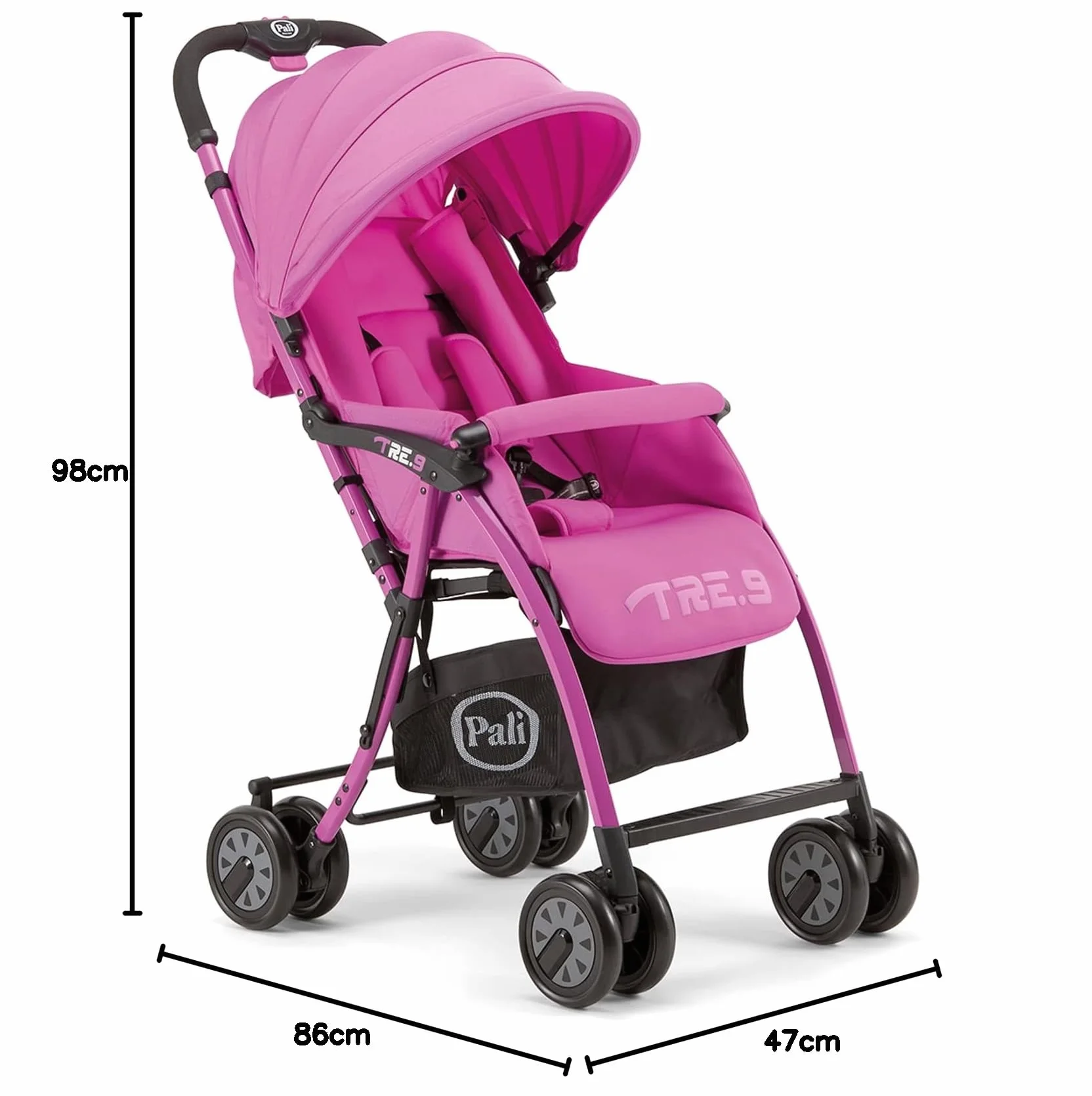 Pali 3500035BE Tre.9 Passeggino Leggero Rosa