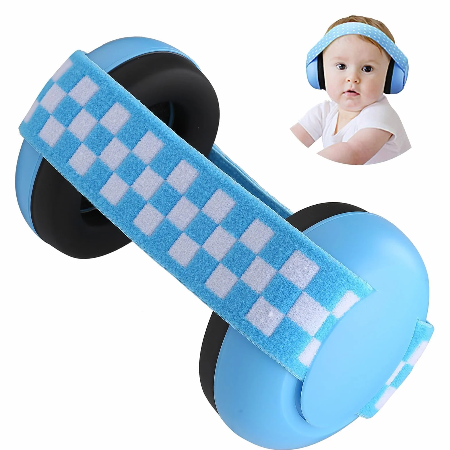 Paraorecchie Neonato, Protezione Dell'udito Regolabile Per Bambini, Insonorizzate Adatte Per Bambini Dai 3 Mesi Ai 2 Anni (Blu)