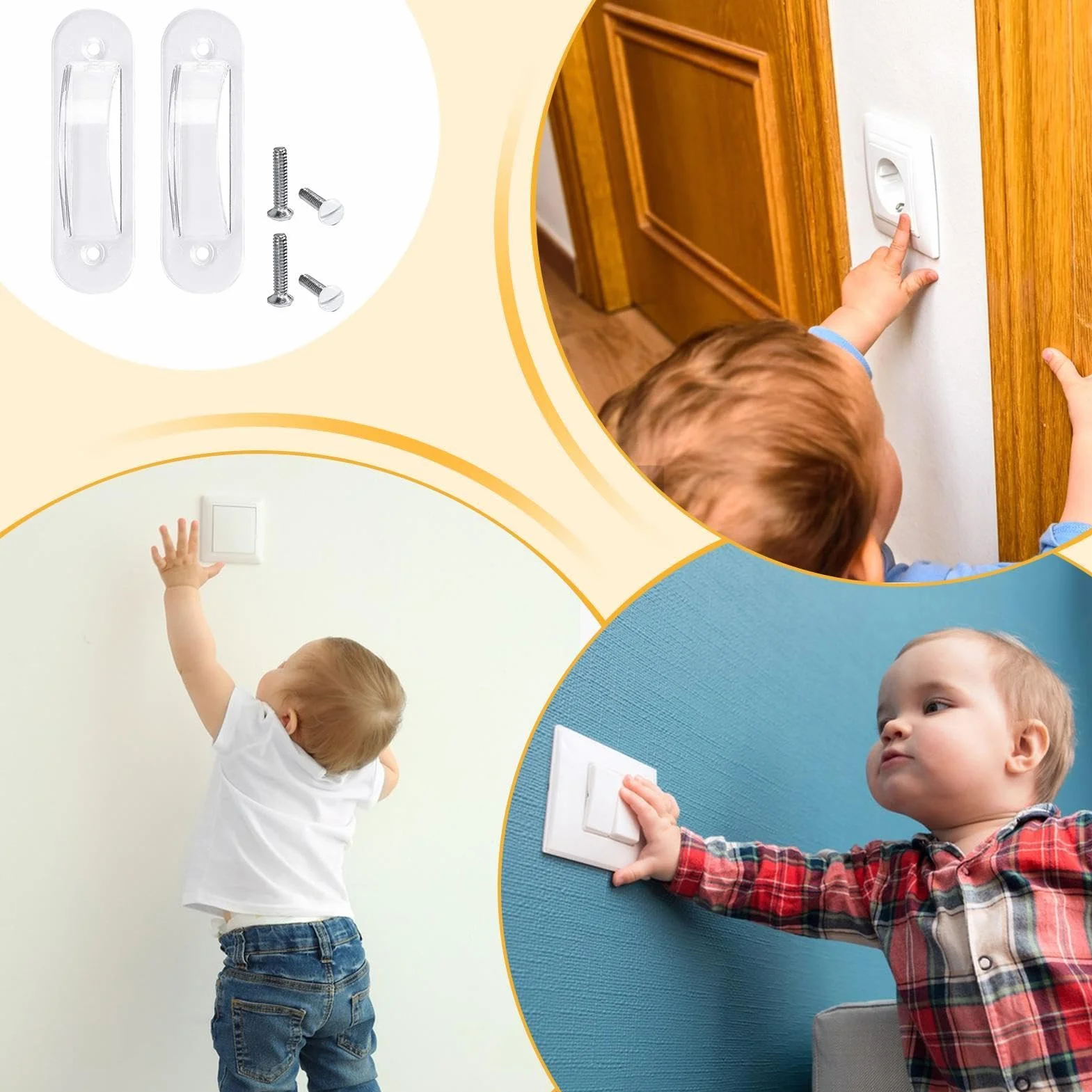 Protezione per interruttore della luce di sicurezza per bambini - Protezione per pulsante di attivazione/disattivazione della luce, copertura per interruttore della luce a prova di bambino | Durevole