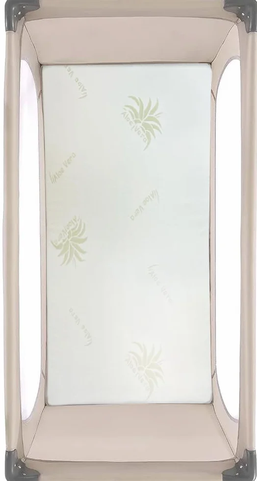 Kiby® Materasso per Lettino da Campeggio (Certificato OEKO-TEX® & CERTIPUR™) in Aloe Vera, Arrotolabile Alto 4 CM