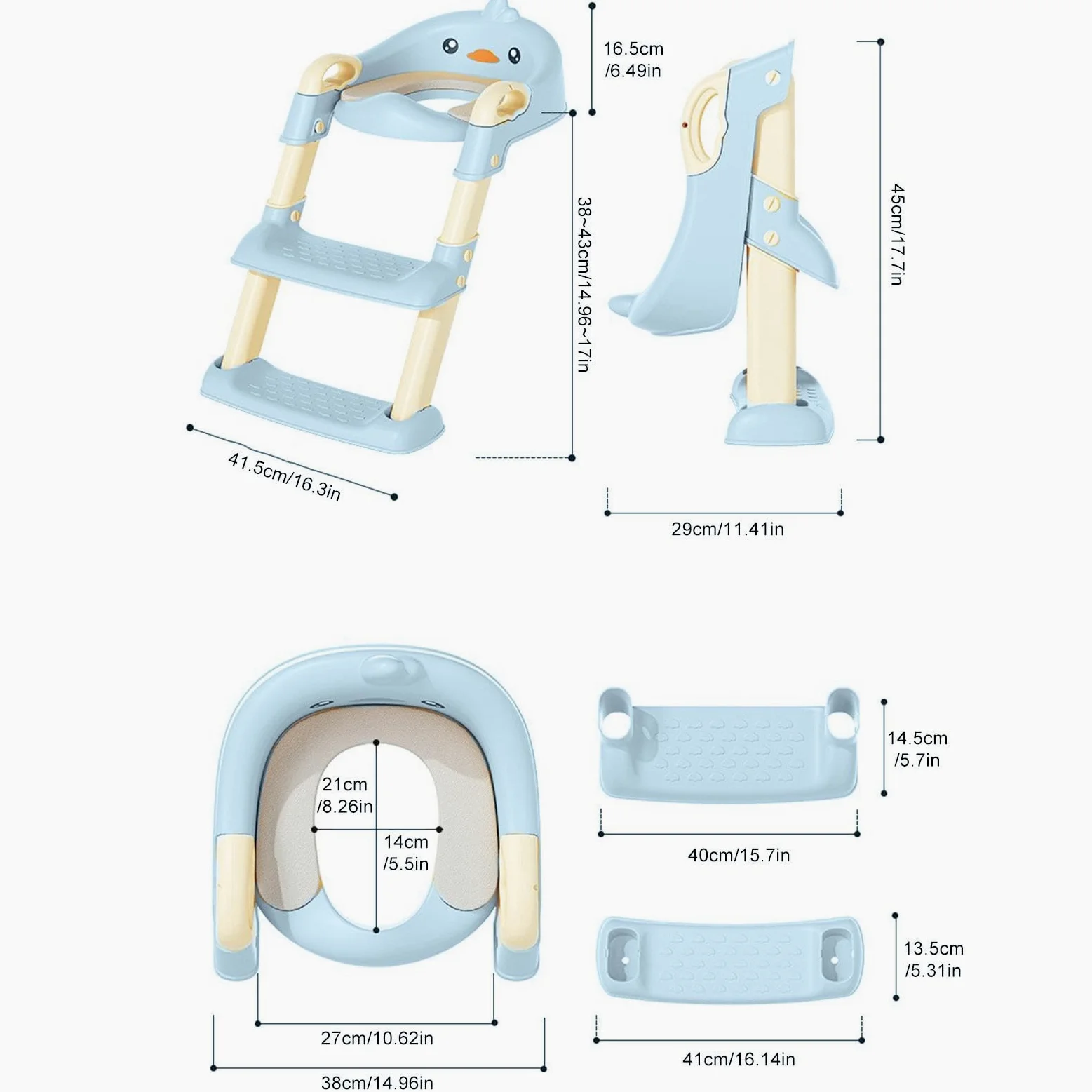 Scaletta WC per Bambini Scaletta per WC Ergonomica con Simpatici Cartoni | Pieghevole Scaletta Con Seggiolino Addestramento Vasino, Simpatico Design Cartone Animato, Bagno Bambini