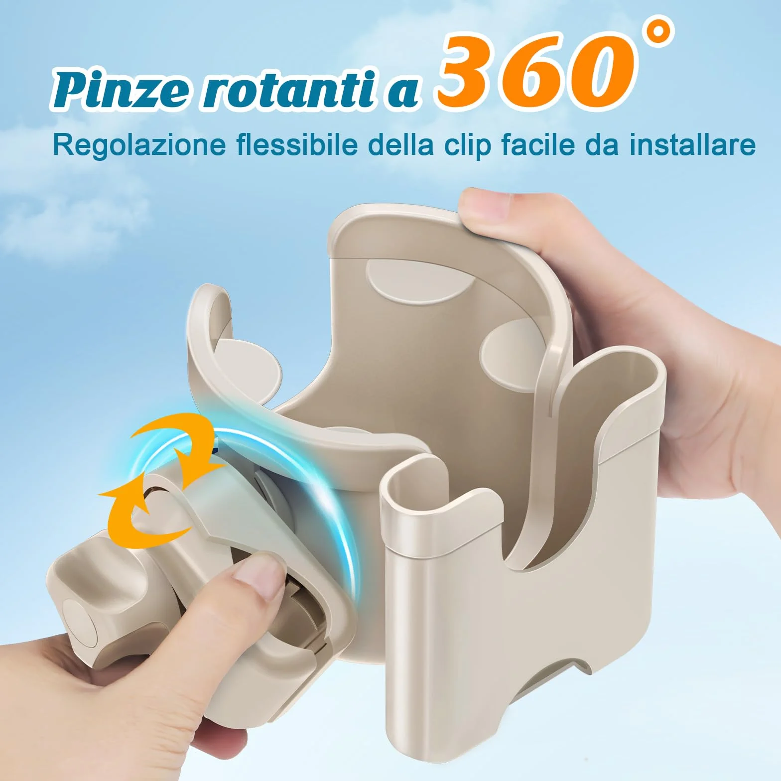 Portabicchieri per Passeggino,Guiseapue Portabicchieri Universale per Passeggino Portabicchieri Universale Regolabile portabottiglie Bici per passeggino bicicletta sedia a rotelle e moto (Beige)