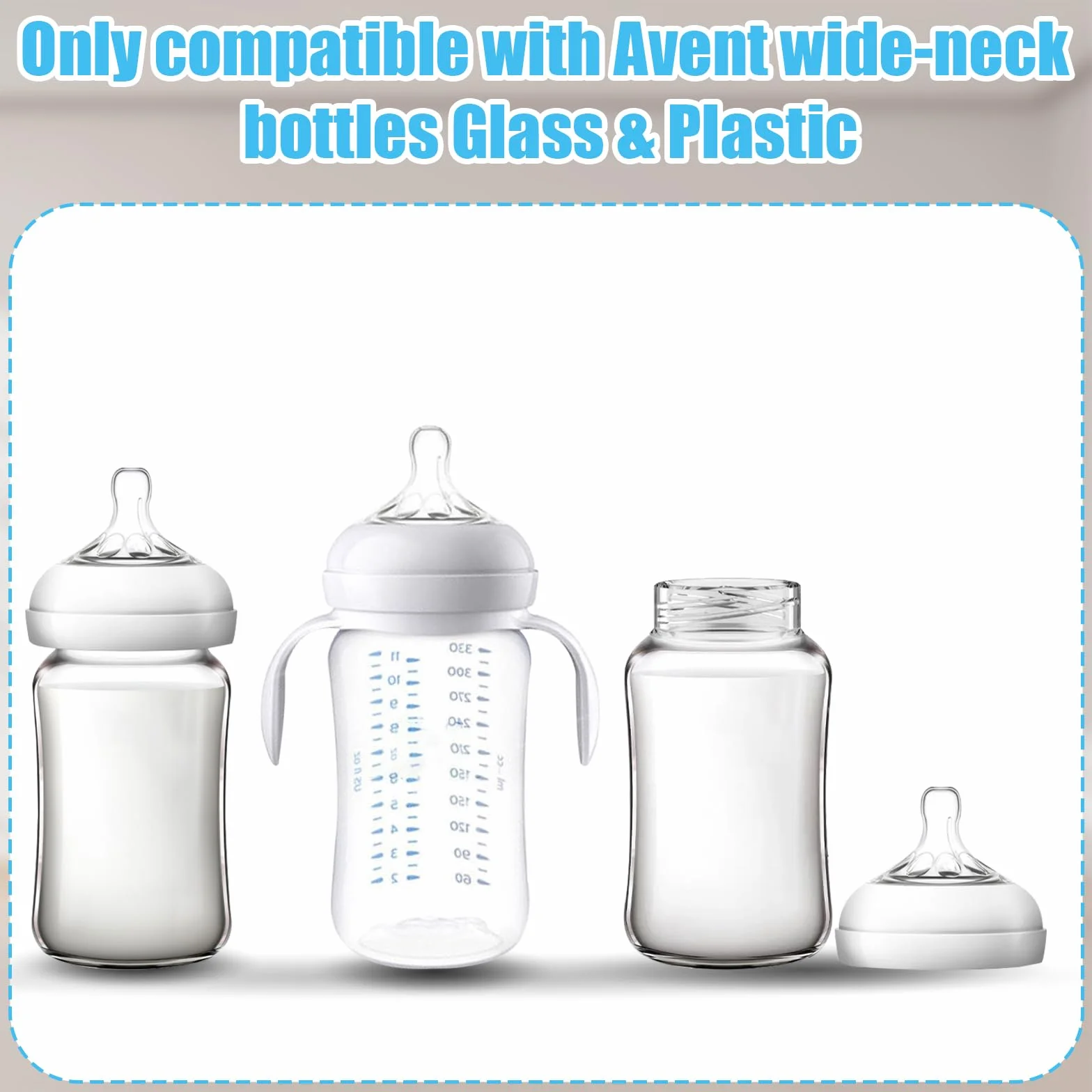 8 Tappi Per Biberon Avent, Per Bottiglie Di Ricambio Per Biberon Con Anello Di Tenuta, Tappo Per Bottiglie Da Viaggio, Adatti Per Bottiglie A Collo Largo, Colore Bianco