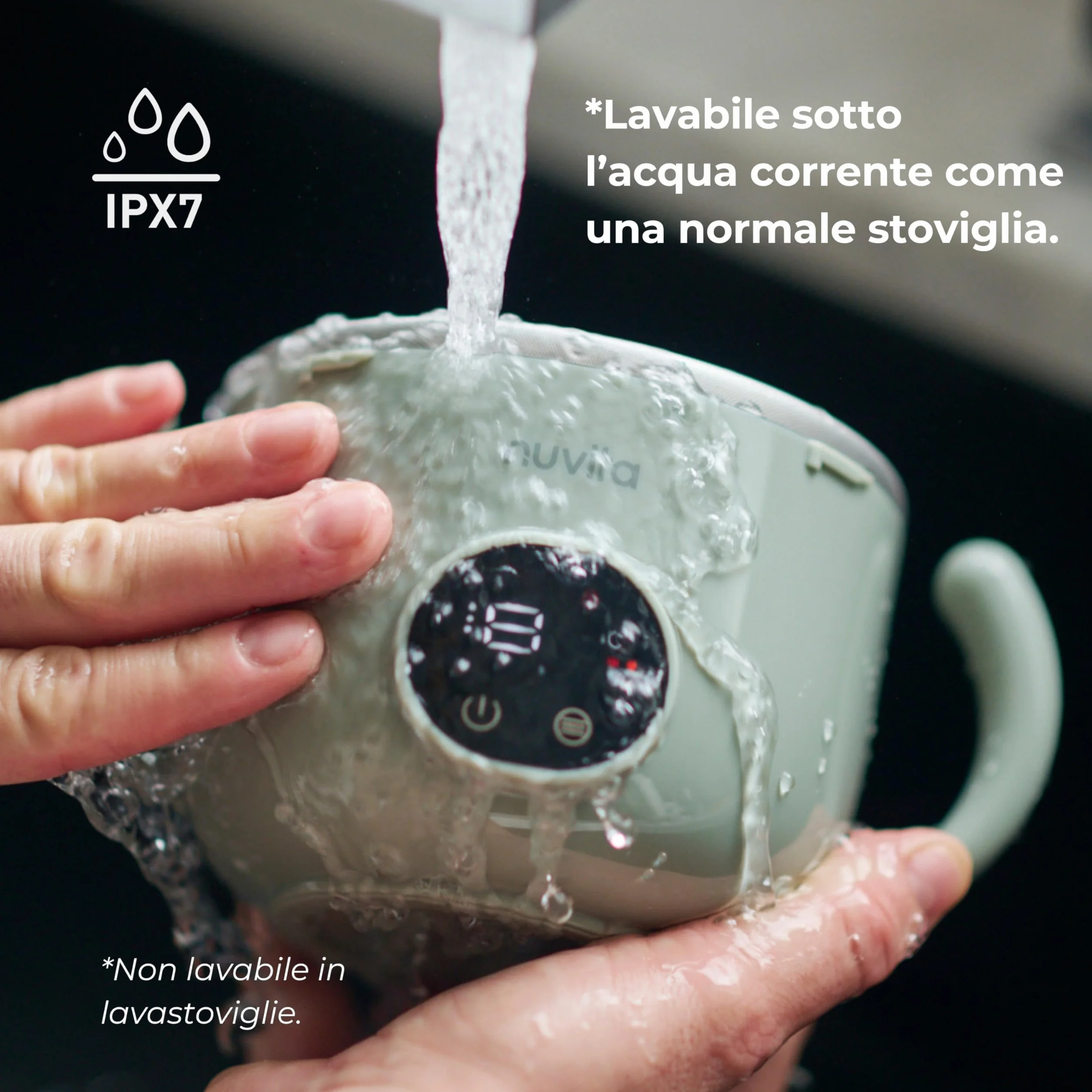 Nuvita 1980 Pappa'n'Go Scaldavivande Portatile per Bambini – Ricaricabile, Impermeabile, con Controllo Intelligente della Temperatura, Interno in Acciaio Inossidabile e Base Antiscivolo