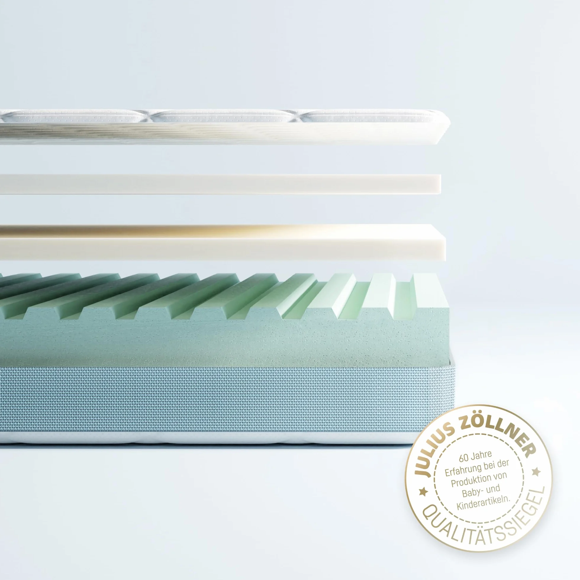 Julius Zöllner Materasso per ragazzi Dr. Lübbe Junior, in memory foam e schiuma fredda per il massimo comfort, Oeko-Tex Standard 100, Made in Germany, dimensioni 120 x 200 cm