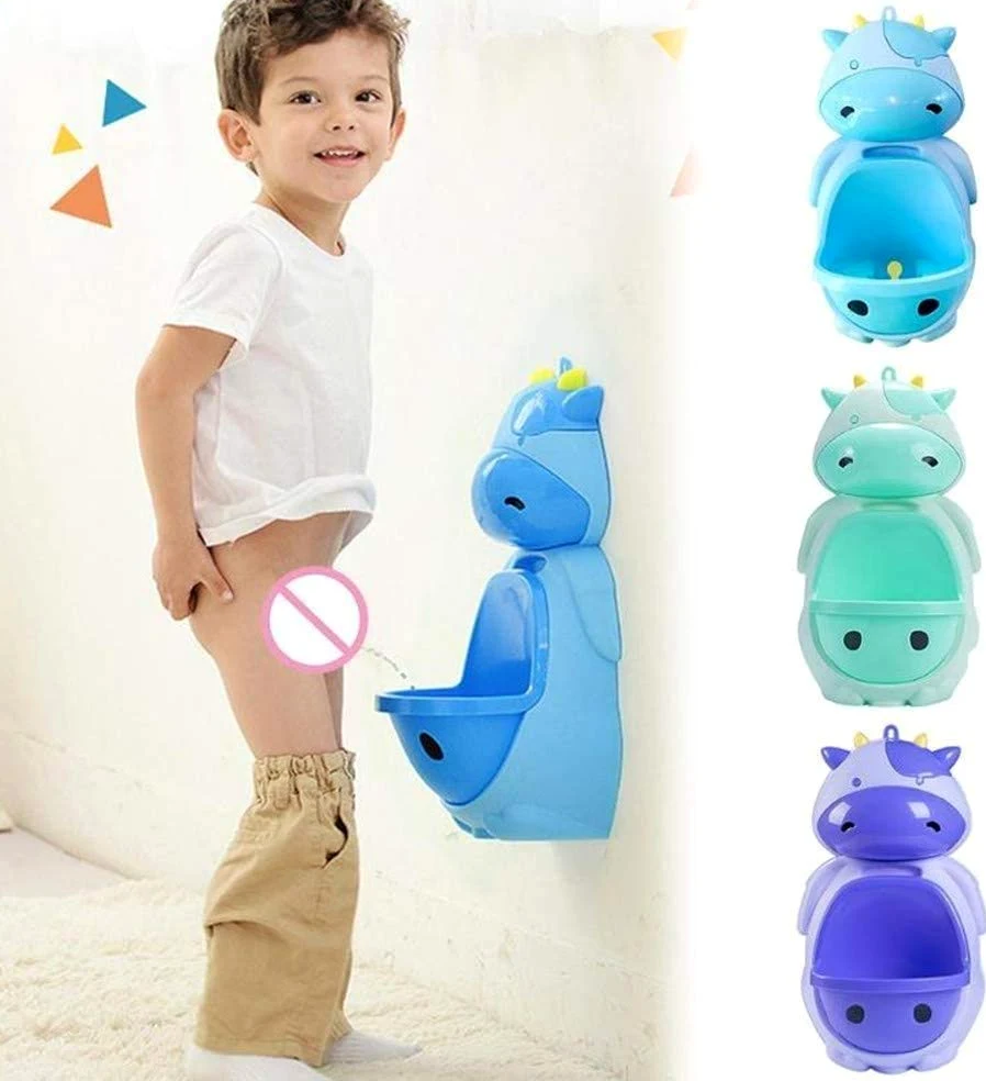 Urnata di Formazione del vasino della Forme della Mucca Sveglia per i Ragazzi con Il Bersaglio di puntamento Divertente, Il Toddler Boy Toilet Pee Trainer - Blu (Color : Purple)