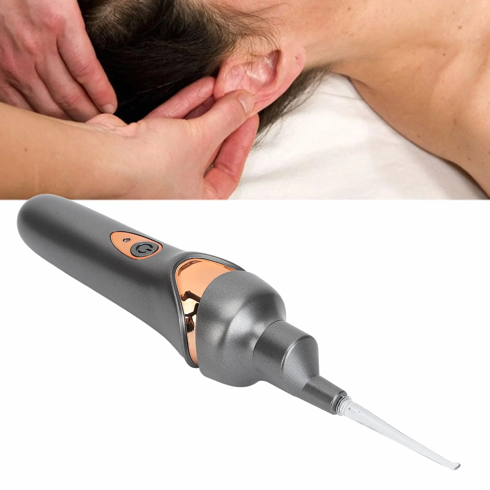 Aspirapolvere per la Pulizia delle Orecchie, Kit Elettrico per la Rimozione del Cerume, Illuminazione Intensa, Aspiratore per la Pulizia delle Orecchie per Adulti e Bambini