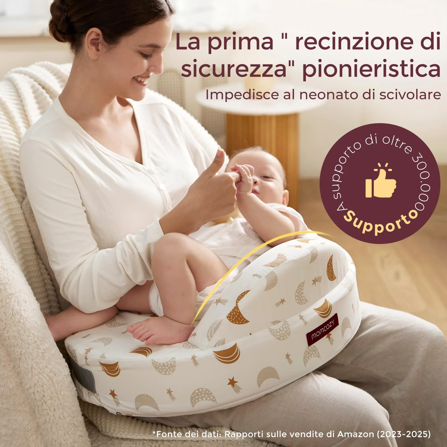momcozy Set Asciugamani per Bambini 8 pz con Cappuccio, 2 Accappatoi Neonato 76x76 cm + 6 Quadrati Cotone 24x24 cm, Morbido e Super Assorbente, Cuscino per Allattamento con Sponde di Sicurezza, Memory