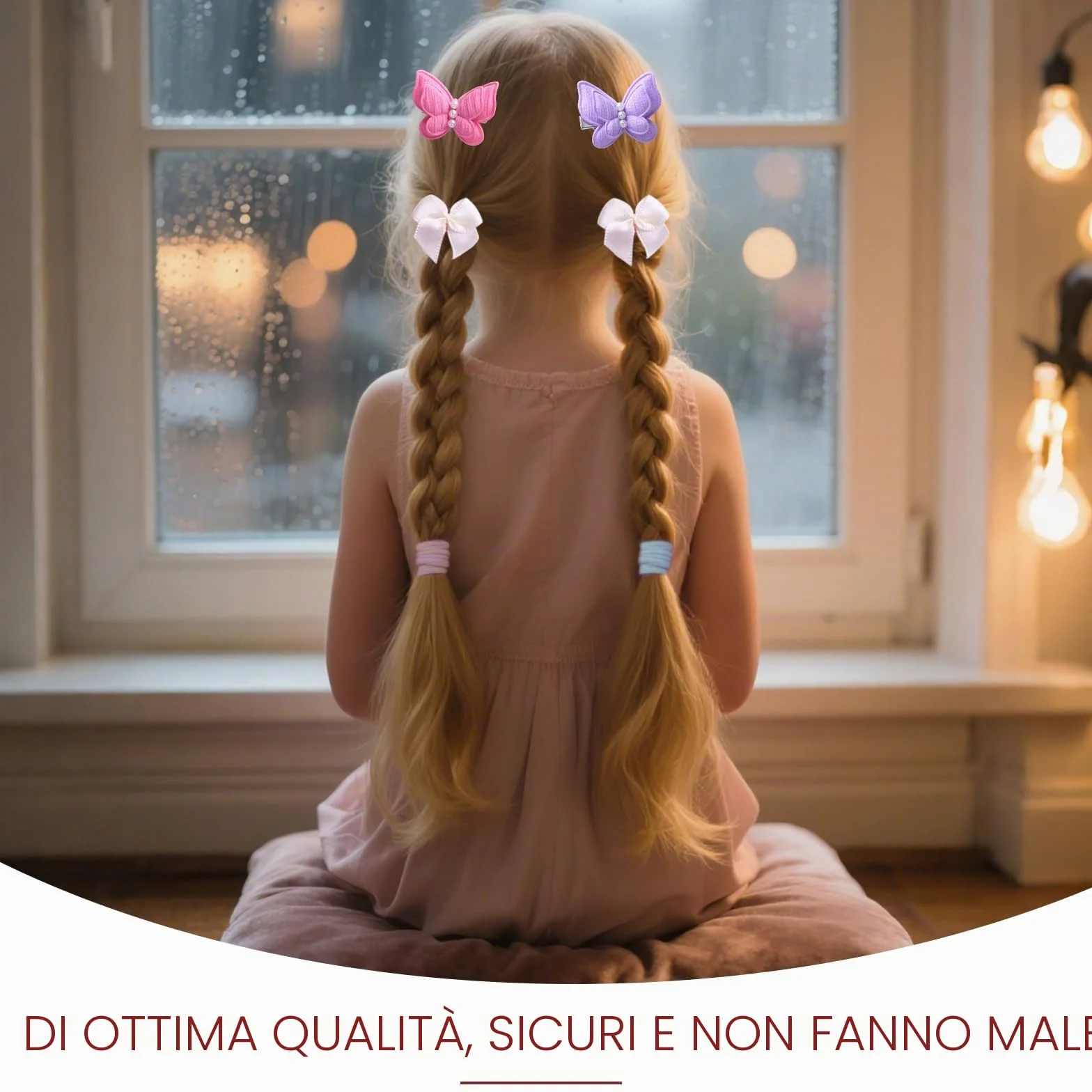 Set di accessori per capelli da bambina, 230 pezzi, clip a farfalla e fasce elastiche, rosa e multicolore