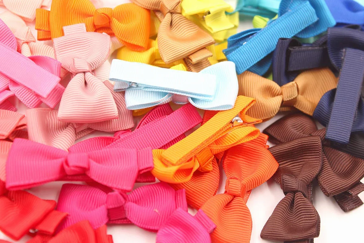 40 fiocchi per capelli da 5 cm con clip a coccodrillo e nastro in grosgrain, accessori per capelli per bambini, neonati e ragazzine
