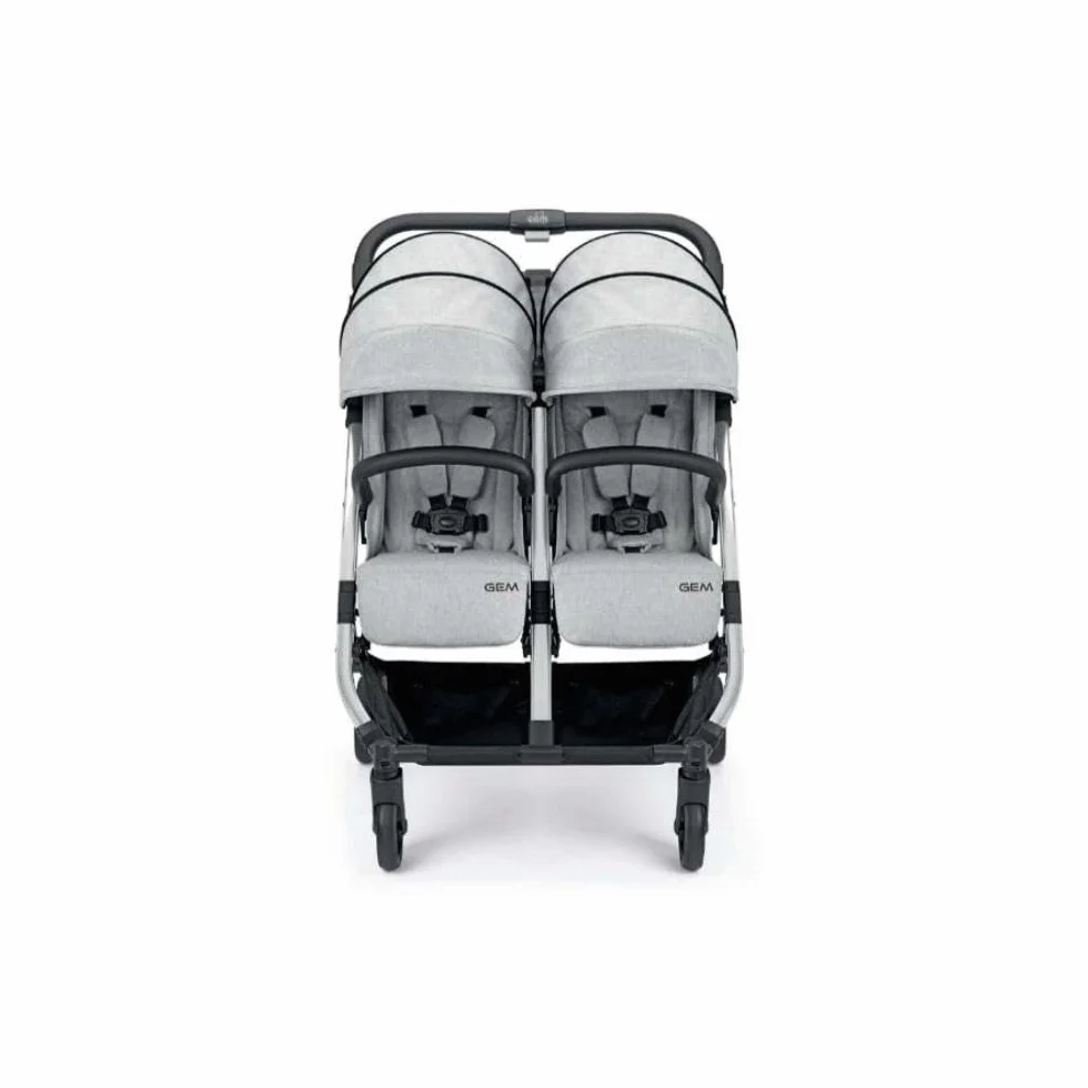 ART851-210 Cam Passeggino doppio - Grigio - GEM, passeggino perfetto per gemelli e/o fratelli e sorelle di diverse età, da 0 a 4 anni (22 kg.), Pieghevole compatto, Facile da trasportare, imbracatura.