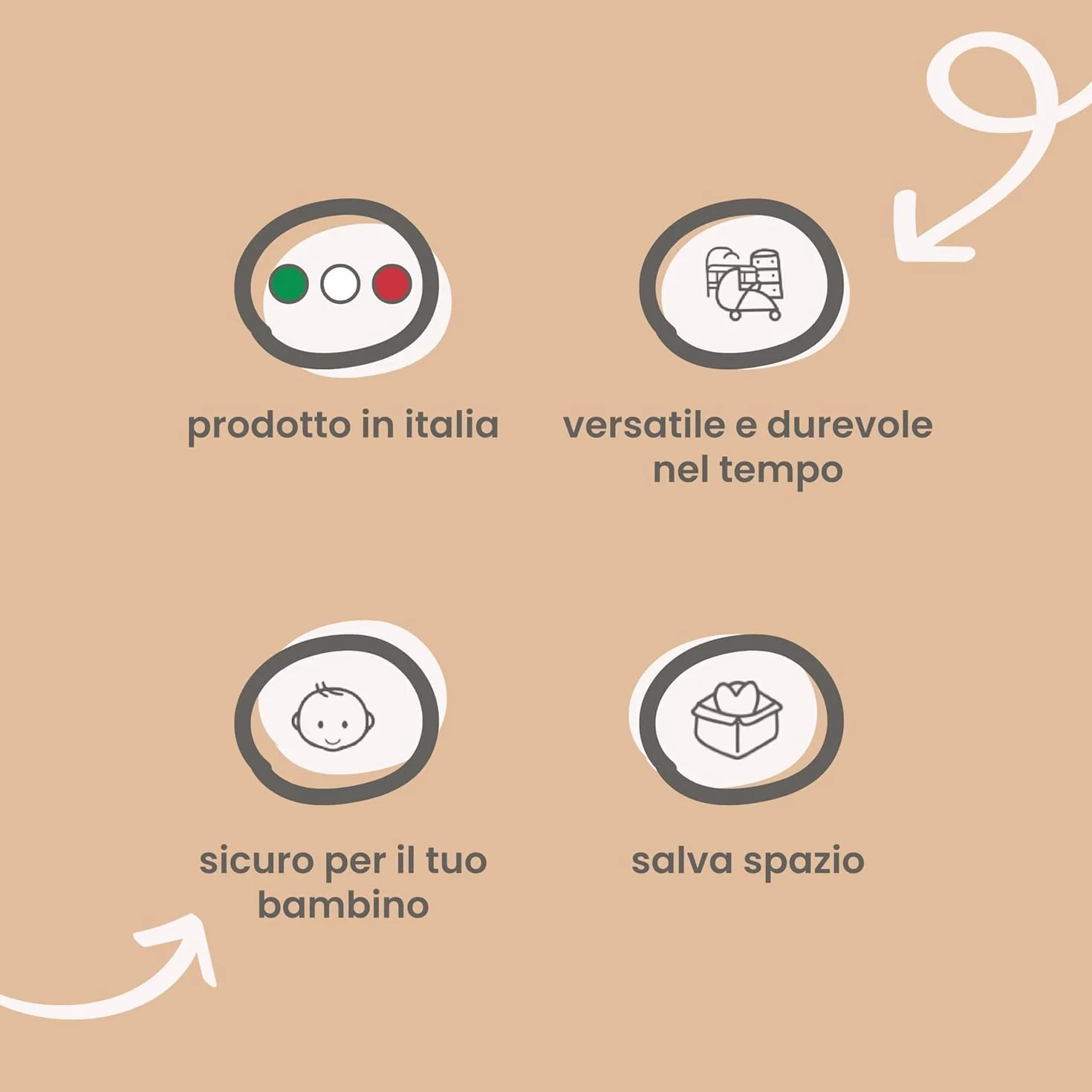 PALLA PALLINA Materassino Fasciatoio Per Cassettiera Con Sponde AntiCaduta 80X9X48 Cm Materasso Fasciatoio Neonato 100% PVC Impermeabile Lavabile PRODOTTO IN ITALIA (STELLINA TORTORA)