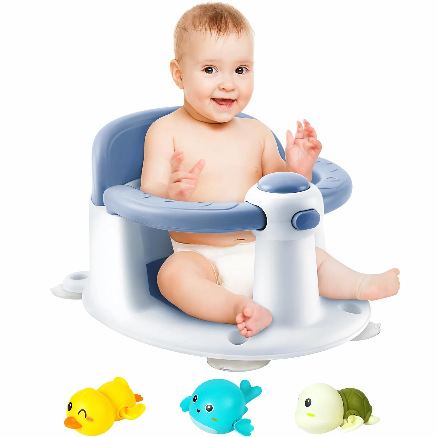 Seggiolino per vasca da bagno per neonati/bambini, per bambini da 6 a 12 a 24 mesi, essenziale per il bagnetto, ottimo regalo per neonati e neomamme
