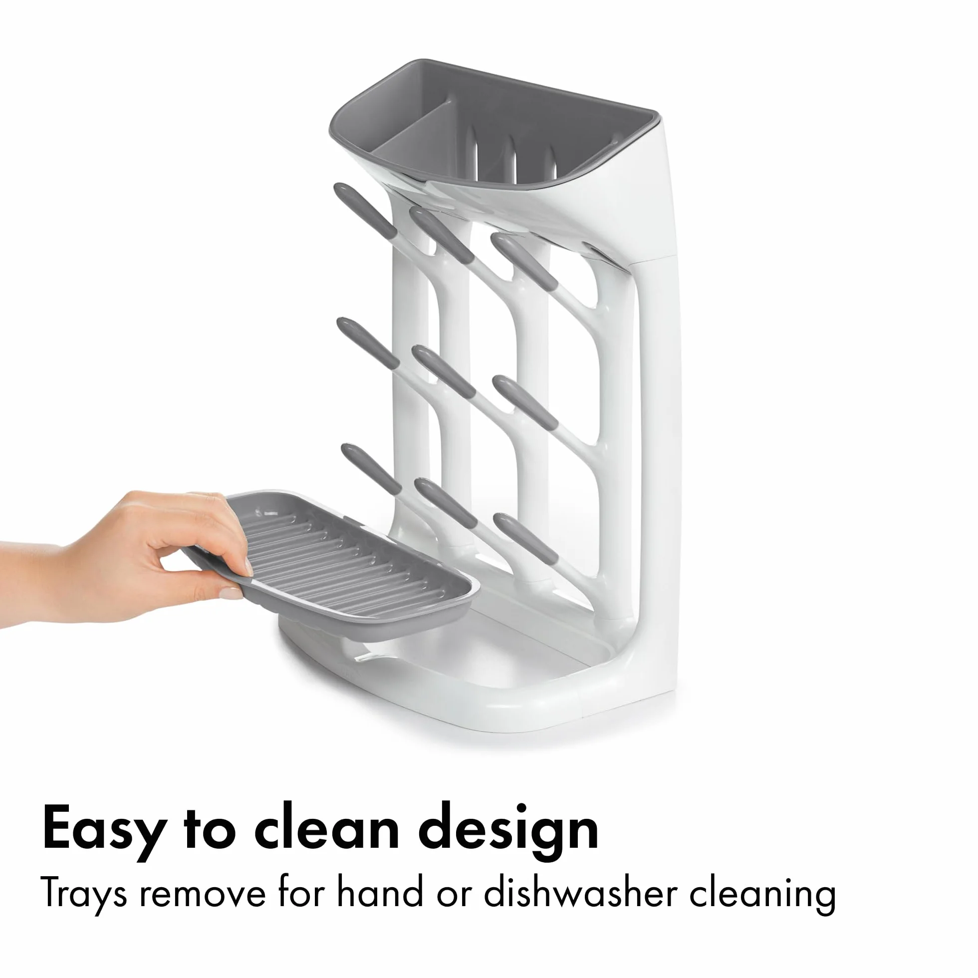 OXO Tot - Scolapiatti salvaspazio, colore: grigio e bianco