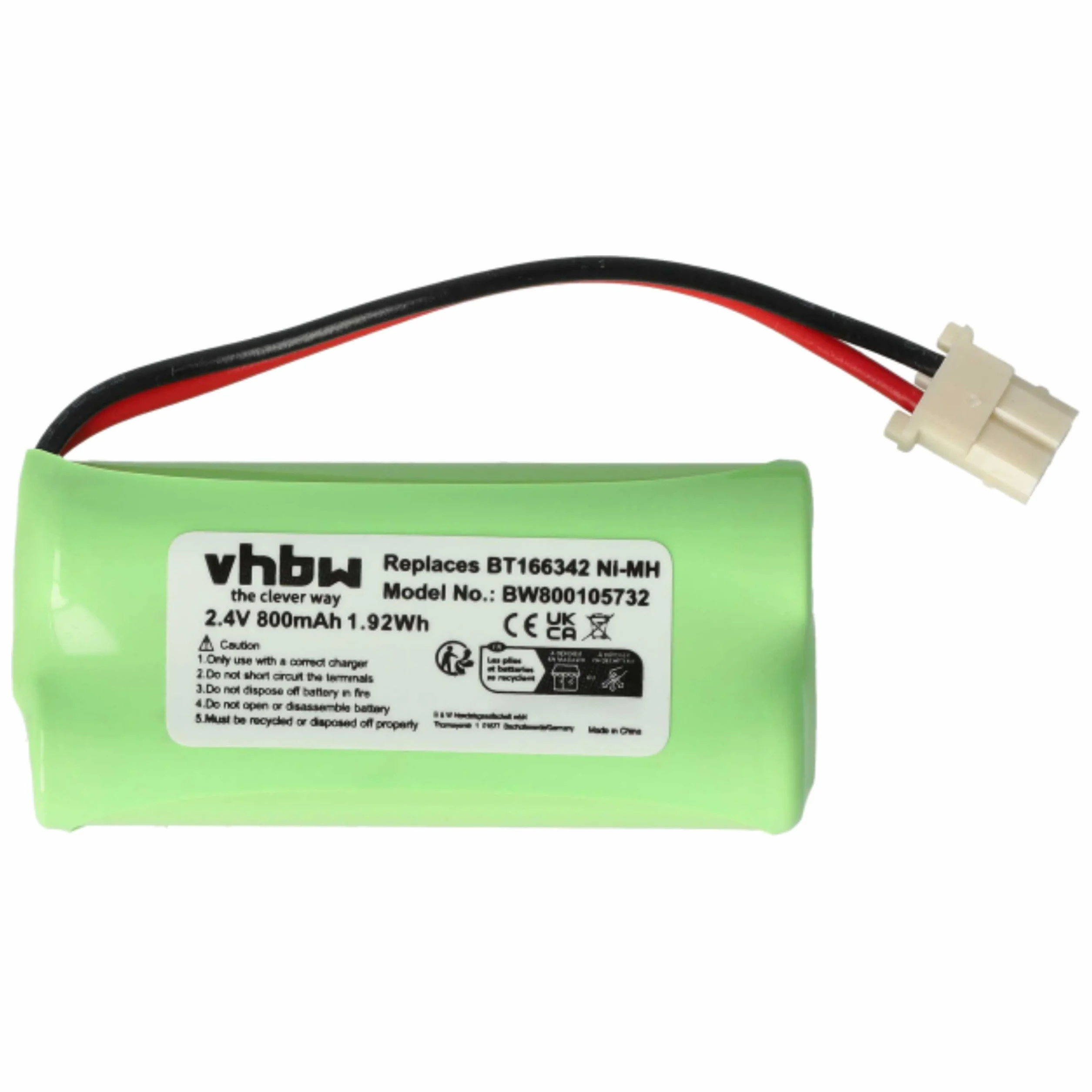 vhbw batteria compatibile con V-Tech DM221-2, DM222, DM221 babyphone (800mAh, 2,4V, NiMH)