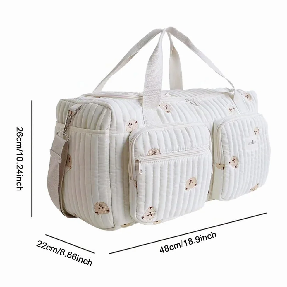 Borsa per pannolini, borsa a tracolla per mamma, leggera, trapuntata, grande, multifunzionale, da viaggio, per maternità e cambio del bambino, per ospedale e fine settimana