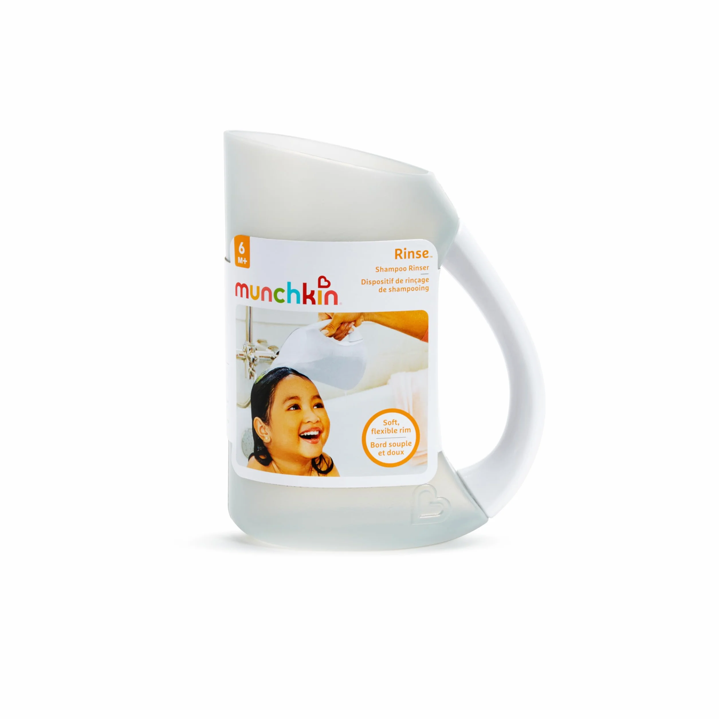 Munchkin Brocca da bagno per neonati con bordo morbido | Risciacquatore shampoo per bambini | Dispositivo di risciacquo e lavaggio | Accessori essenziali per bambini | Grigio